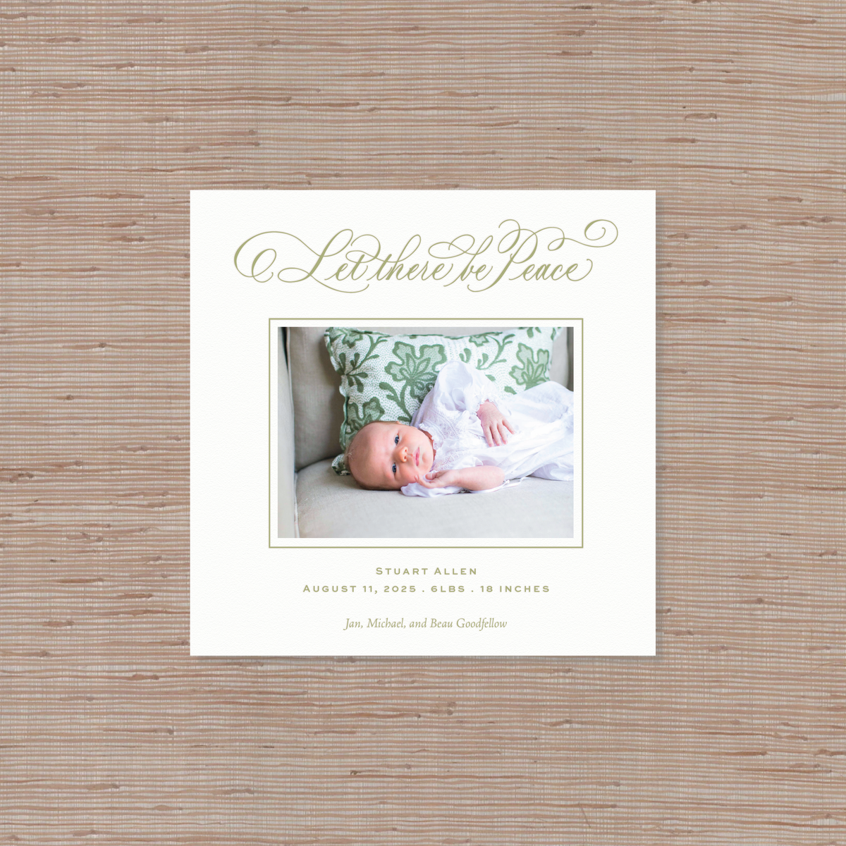 Goodfellow Letterpress Holiday Card, Small Square (White Paper)