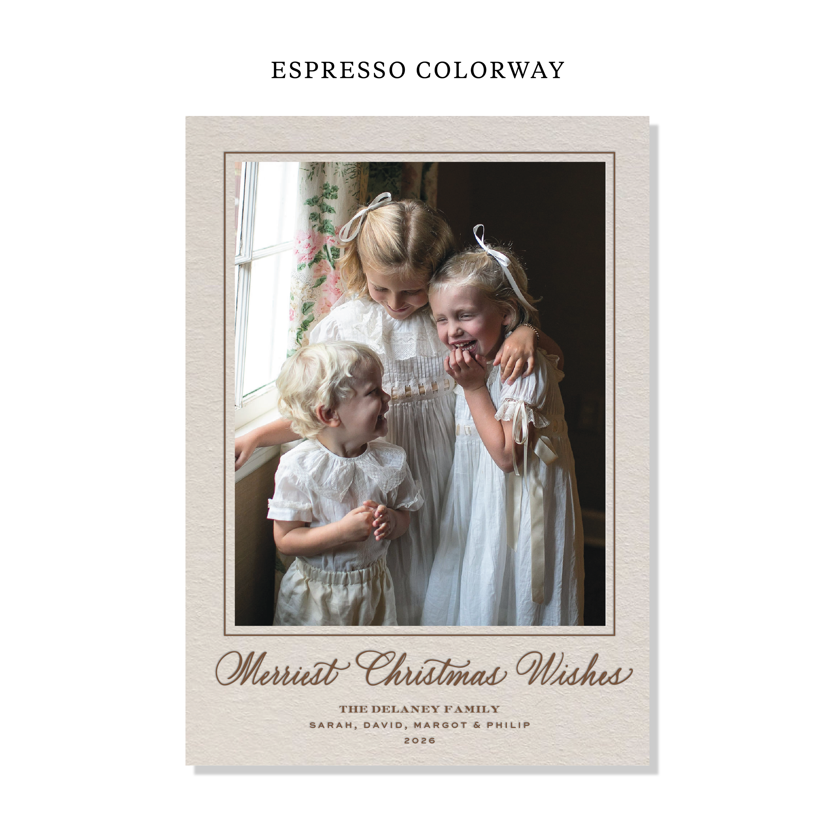 Goodwin Letterpress Holiday Card, Large (Colored Paper)