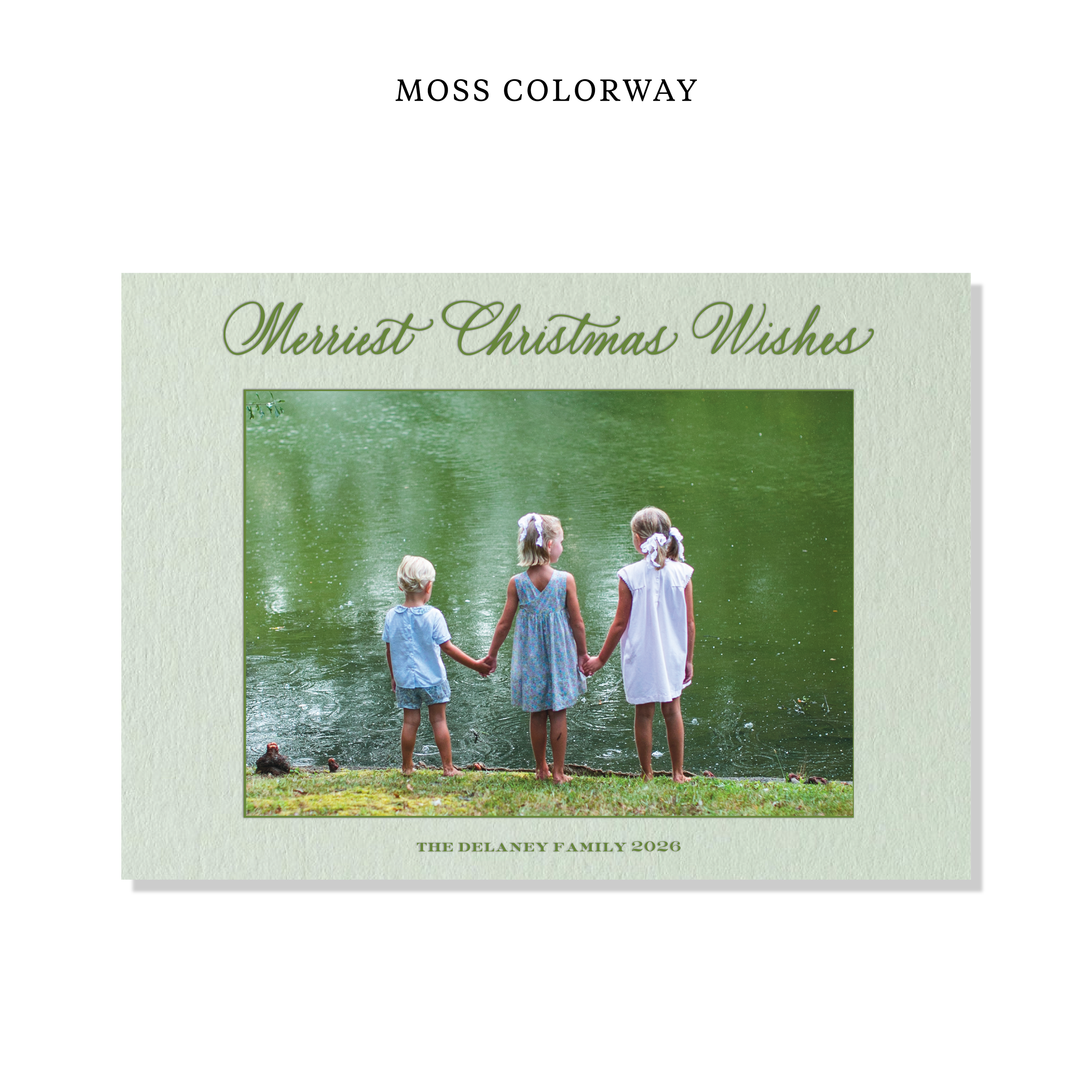 Goodwin II Letterpress Holiday Card, Large (Colored Paper)