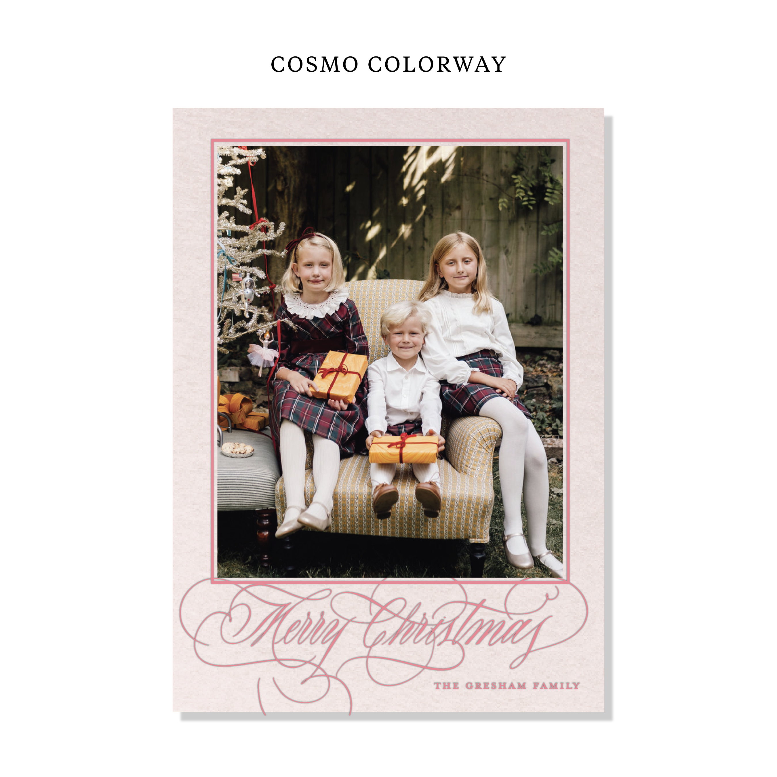Gresham Letterpress Holiday Card, Large (Colored Paper)