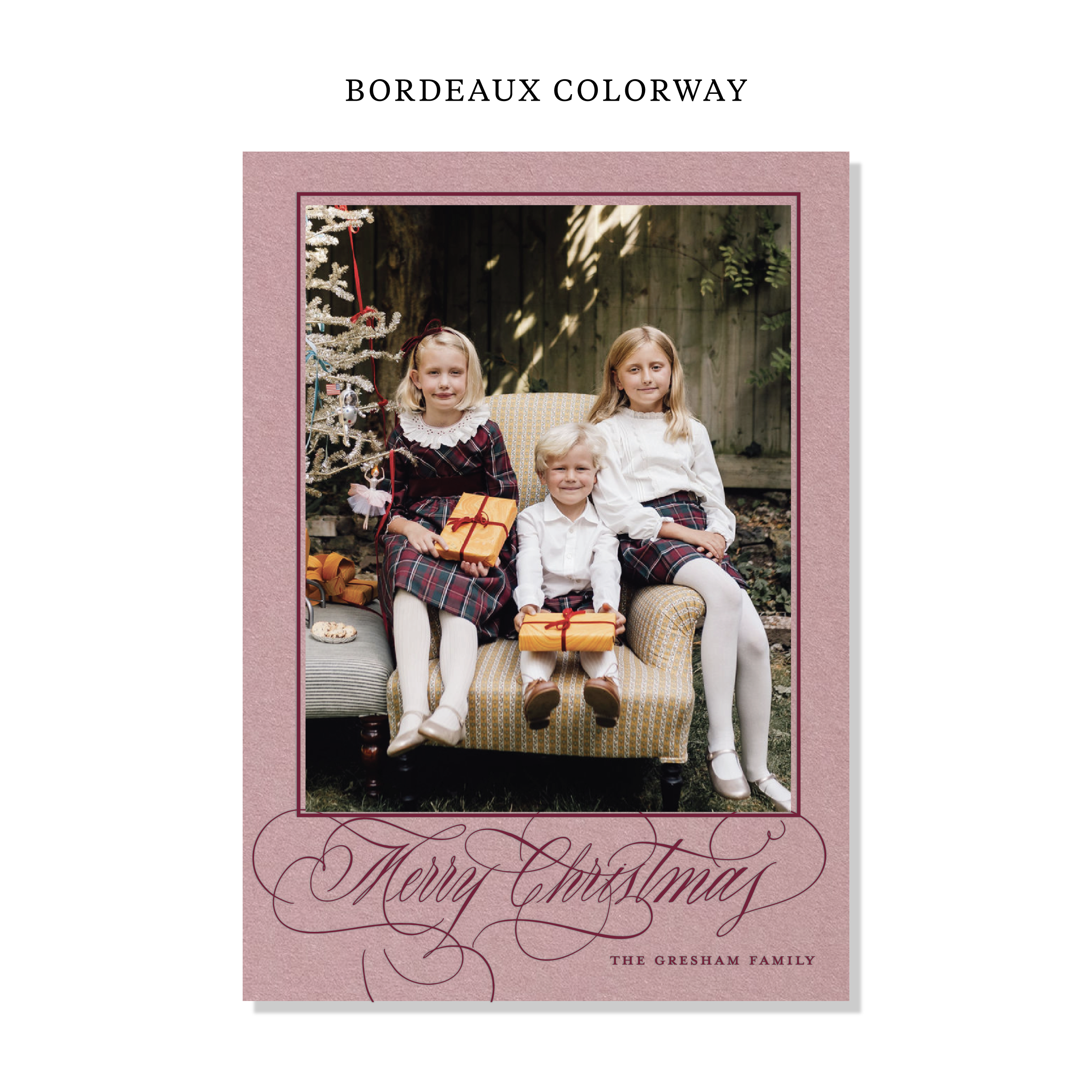 Gresham Letterpress Holiday Card, Large (Colored Paper)