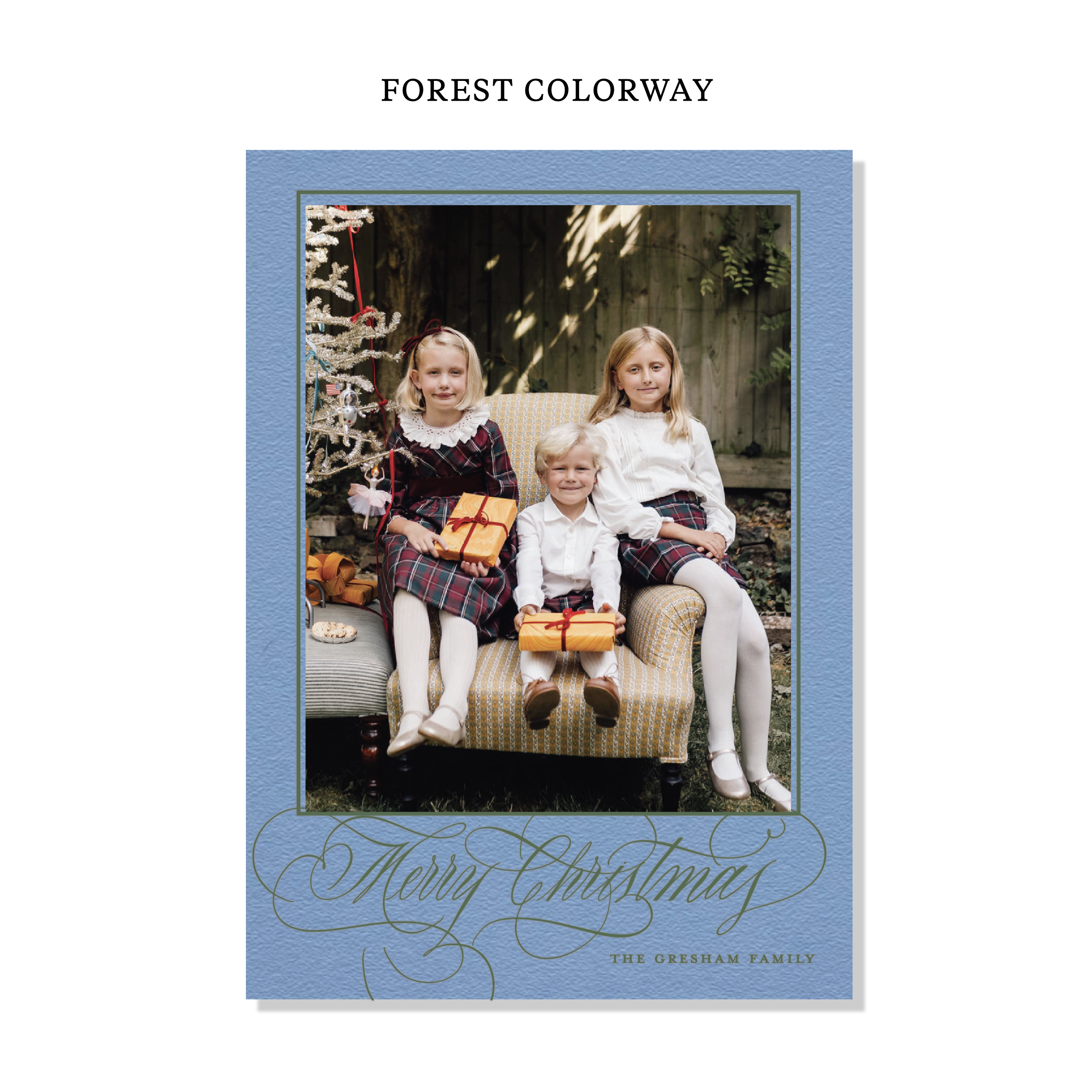 Gresham Letterpress Holiday Card, Large (Colored Paper)