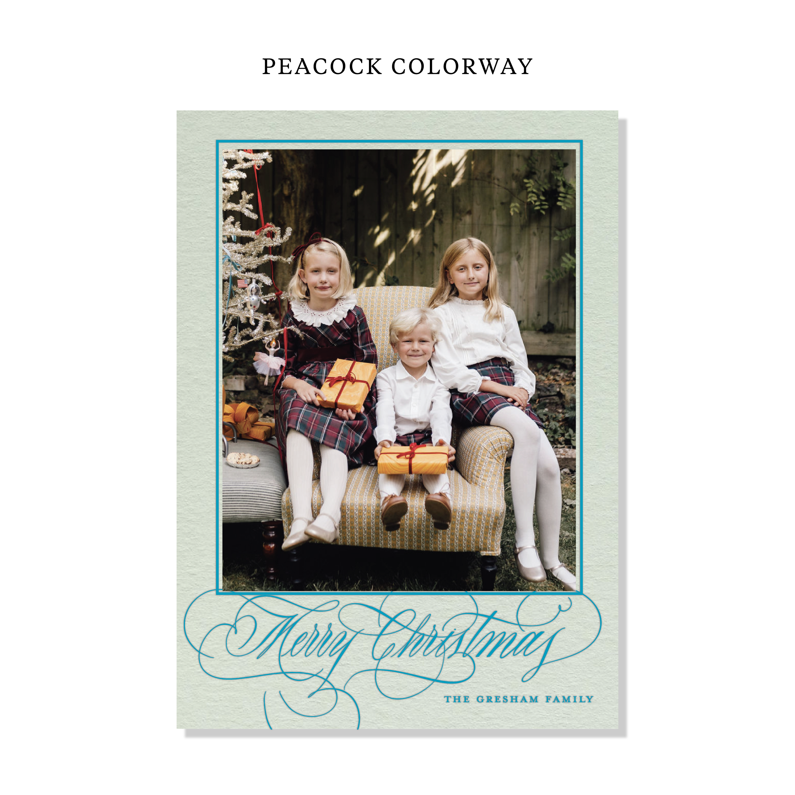 Gresham Letterpress Holiday Card, Large (Colored Paper)