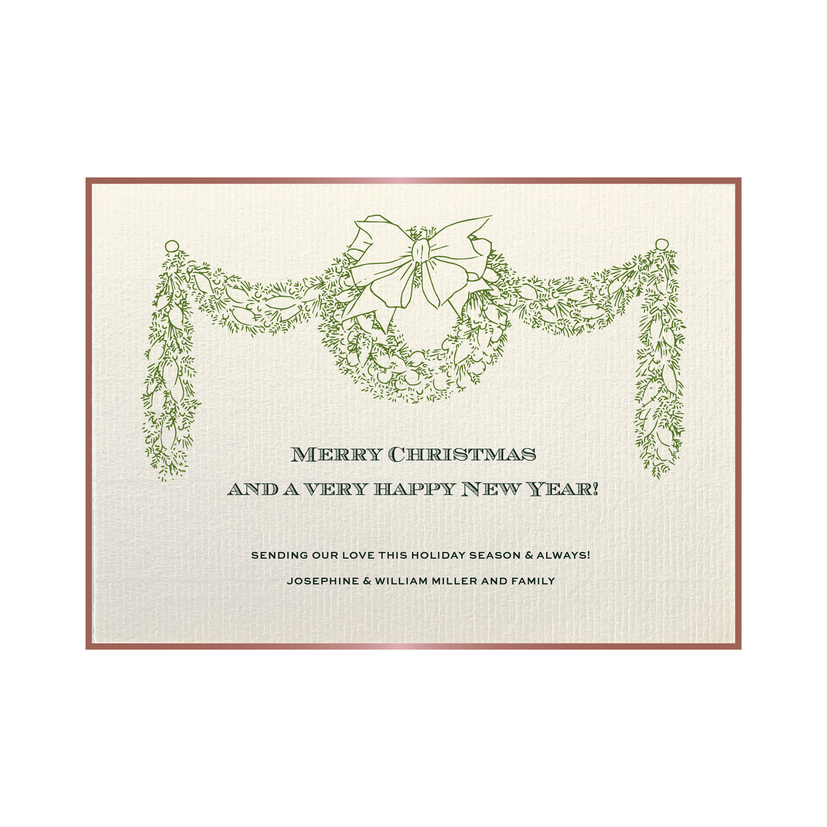 Heath Flat Print Vintage Motif Holiday Card (Laid Paper)