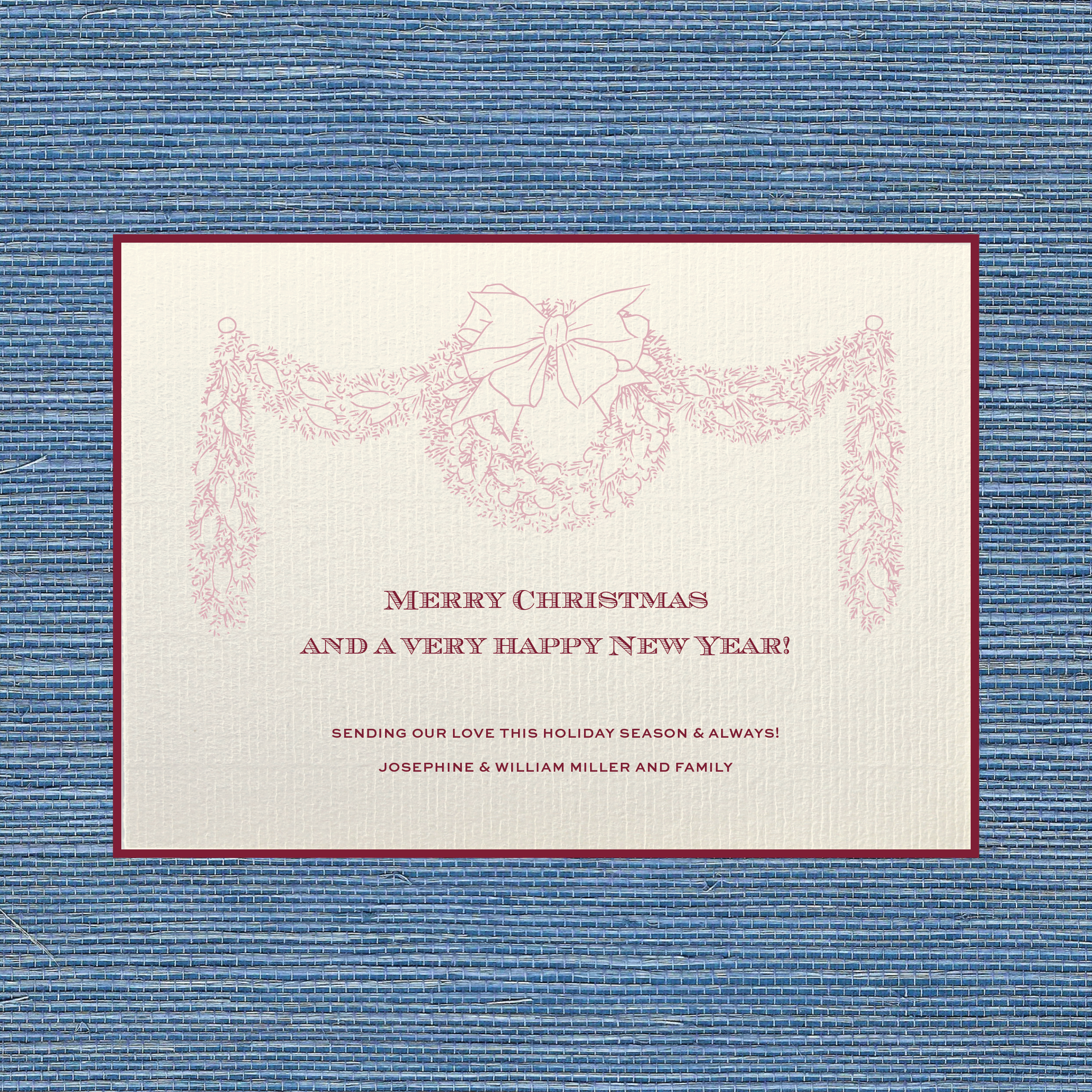Heath Flat Print Vintage Motif Holiday Card (Laid Paper)