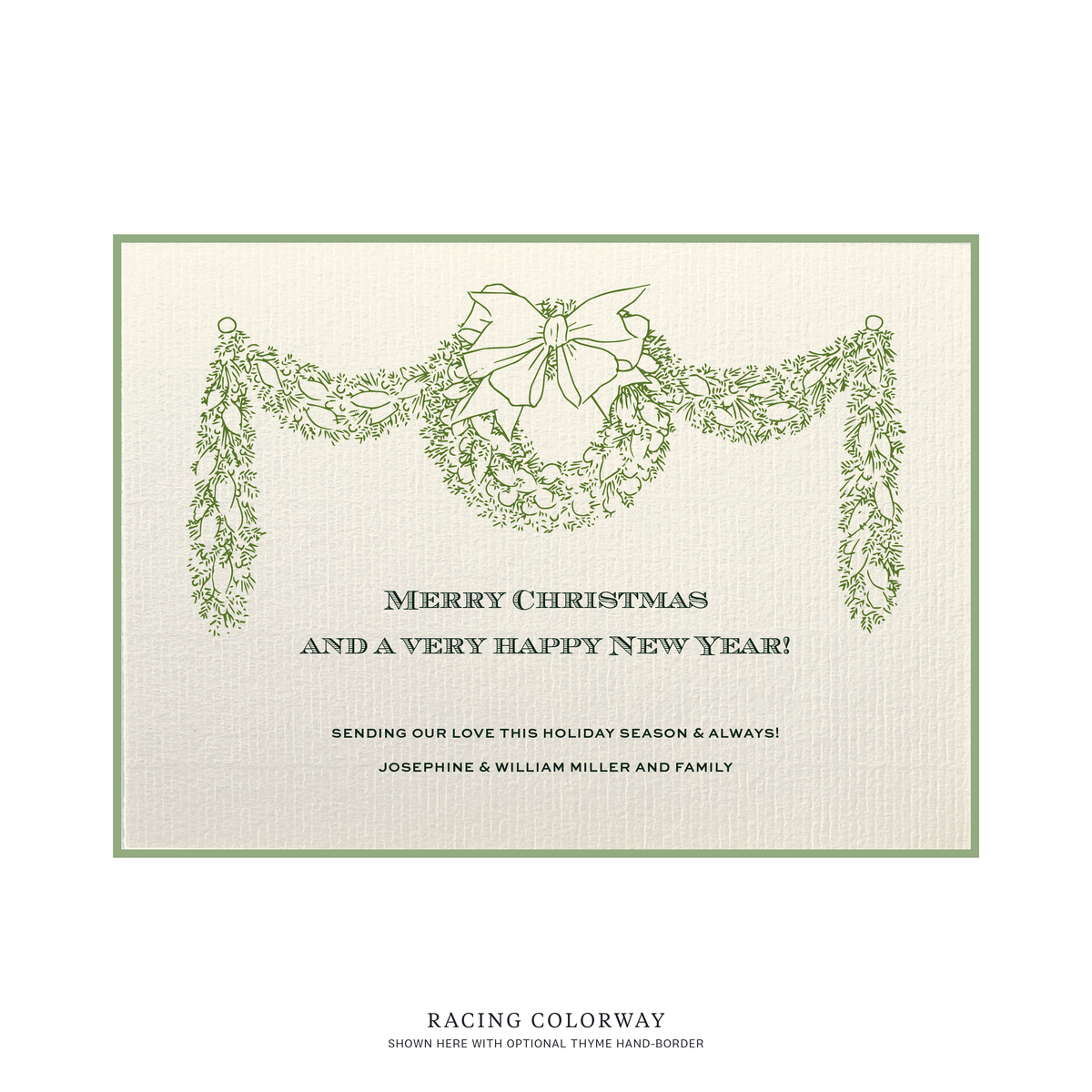 Heath Flat Print Vintage Motif Holiday Card (Laid Paper)