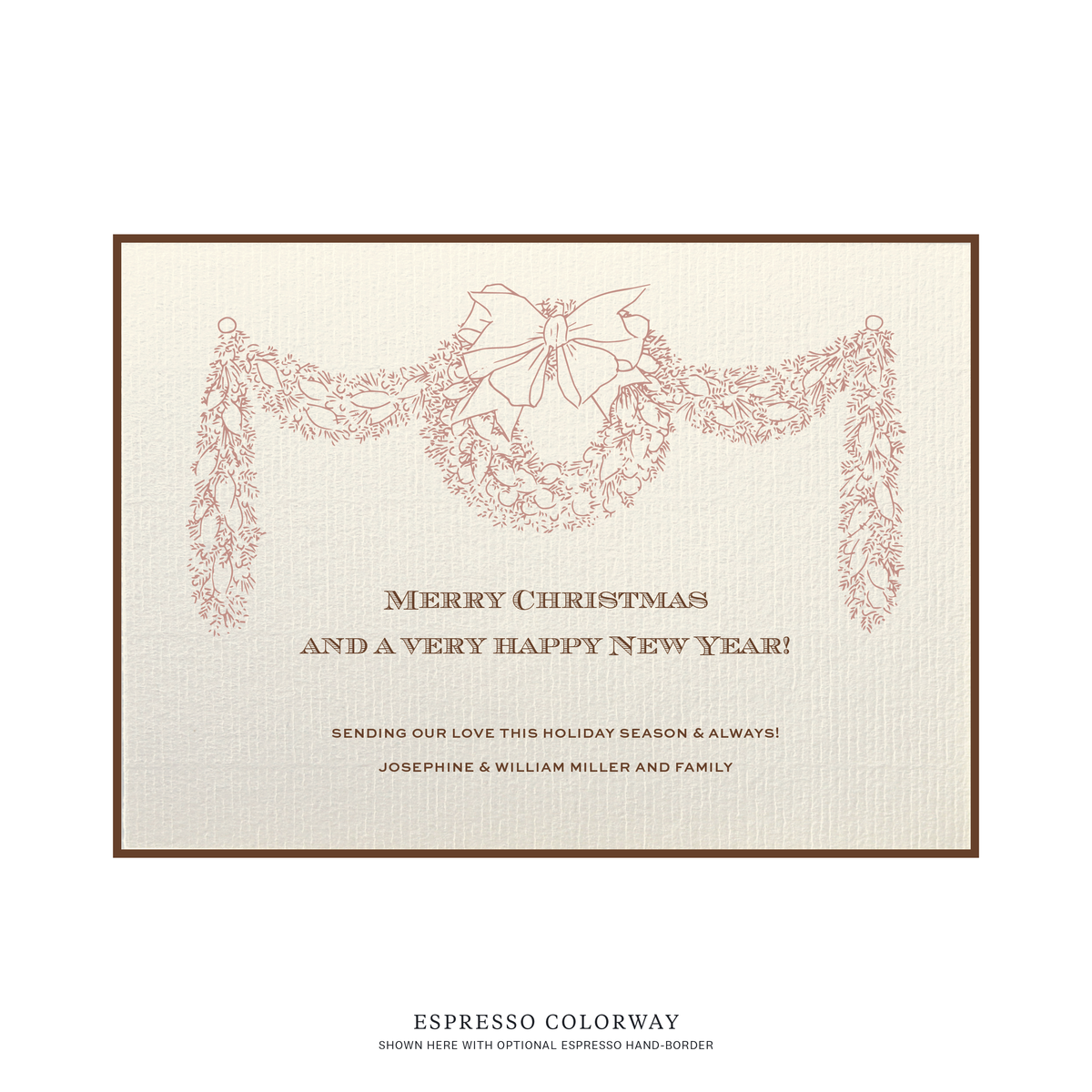 Heath Flat Print Vintage Motif Holiday Card (Laid Paper)