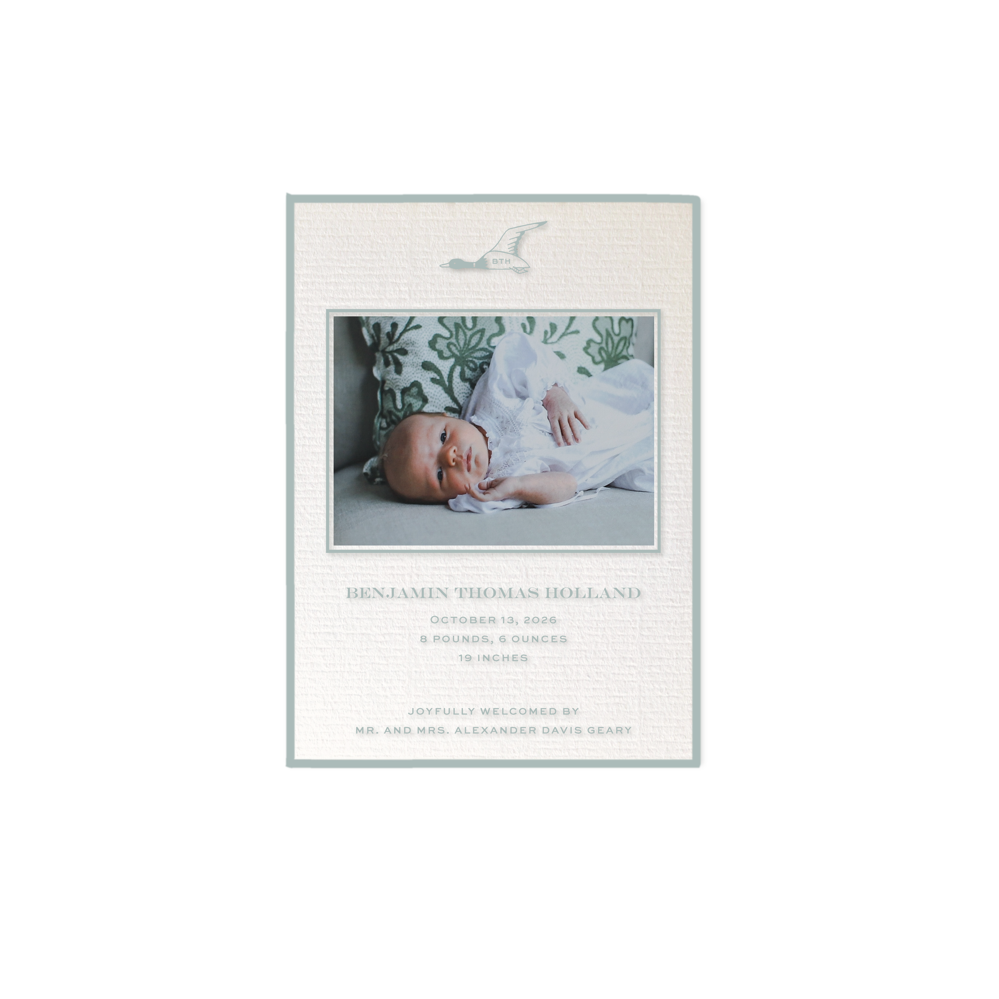 Hampstead Motif Photo Birth Announcement