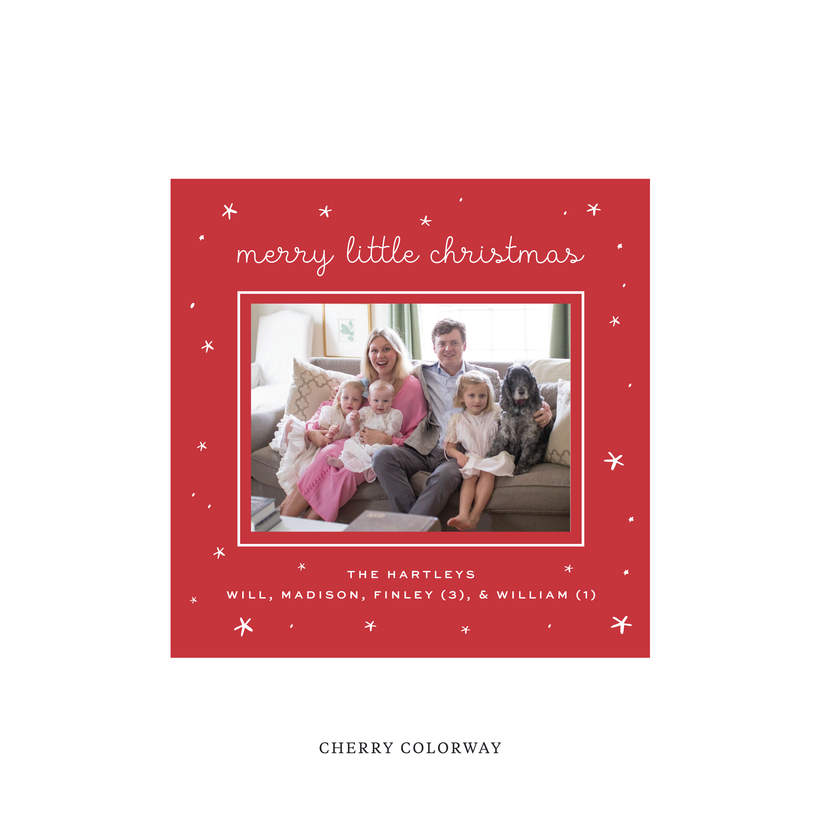 Hartley Classic Flat Print Holiday Card, Square