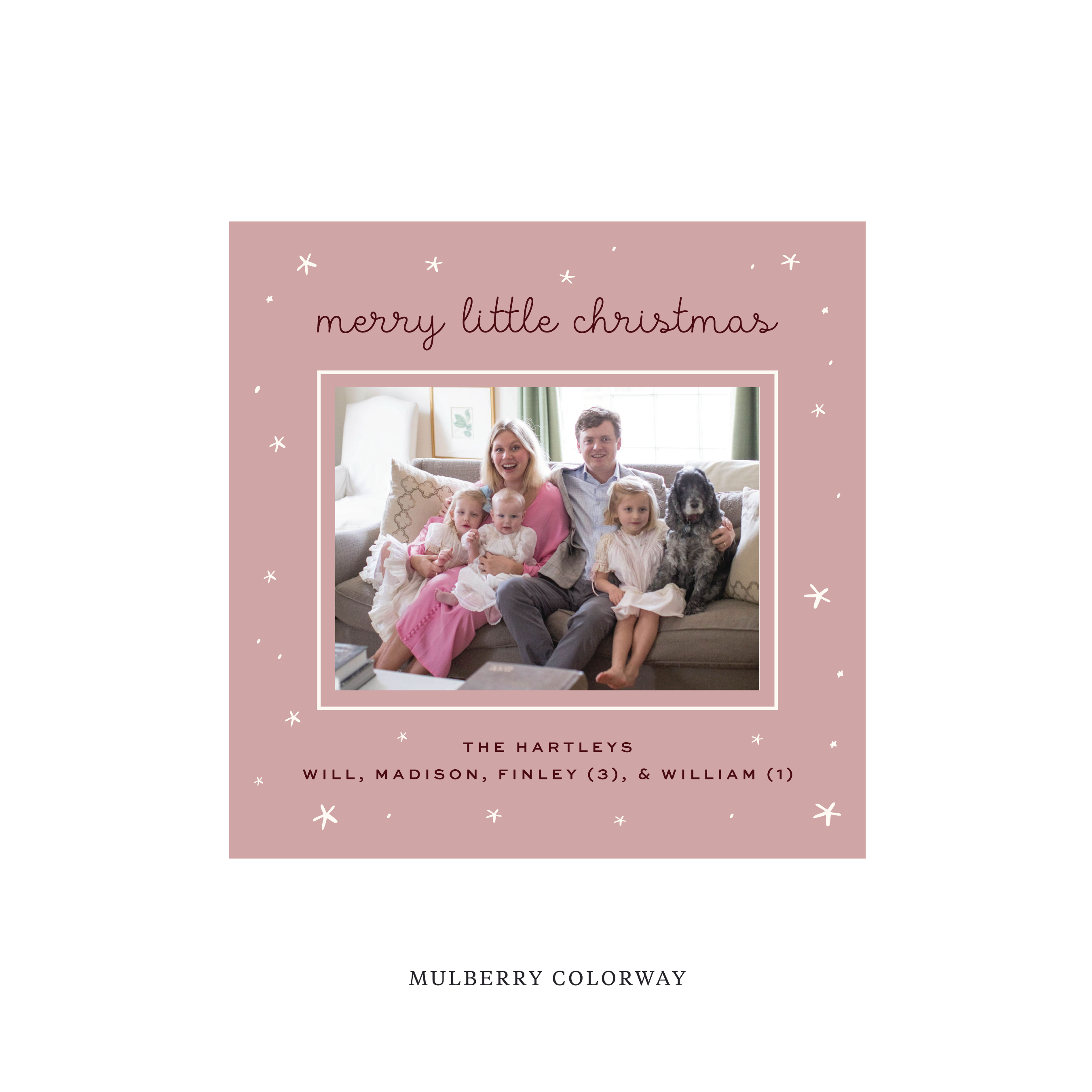 Hartley Classic Flat Print Holiday Card, Square