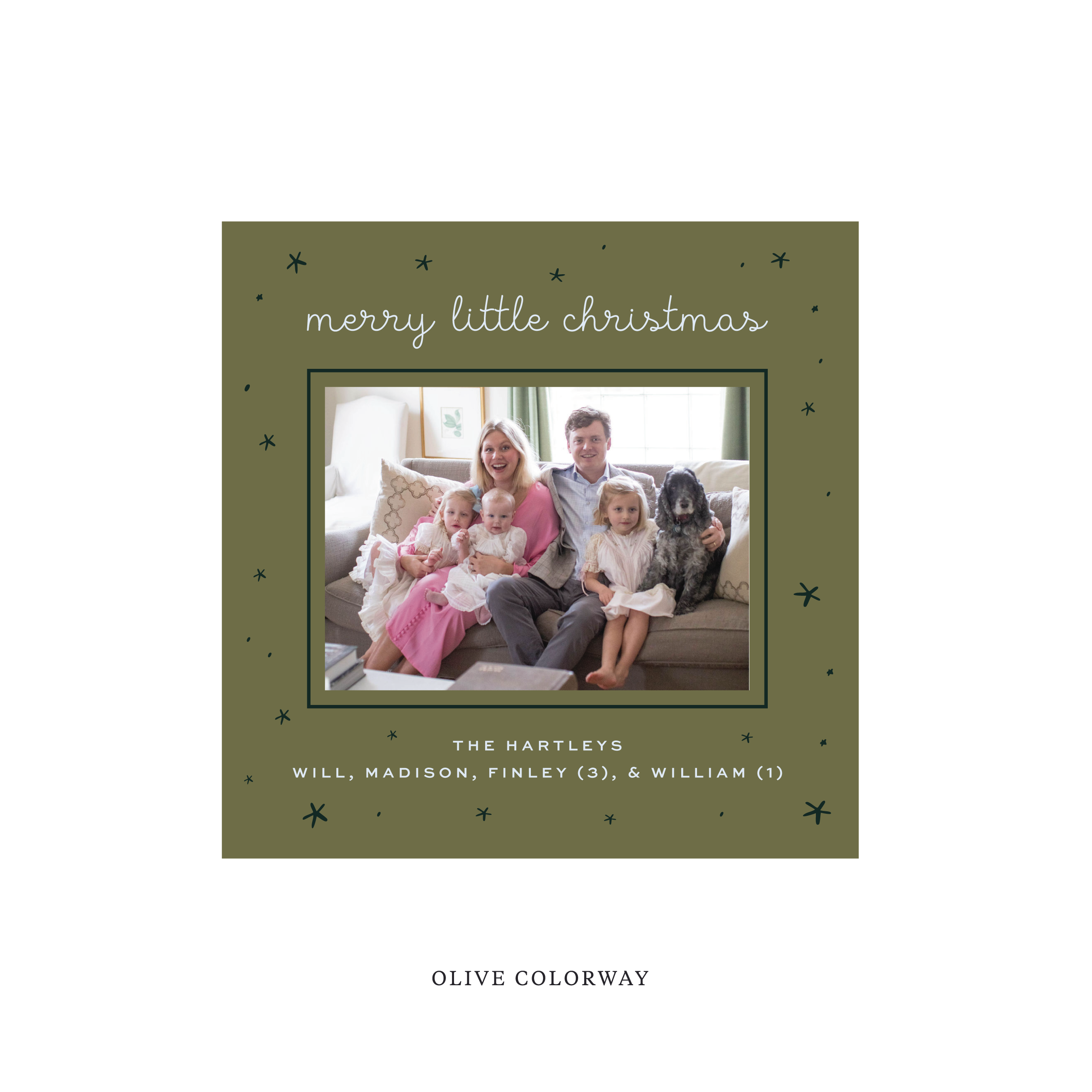 Hartley Classic Flat Print Holiday Card, Square