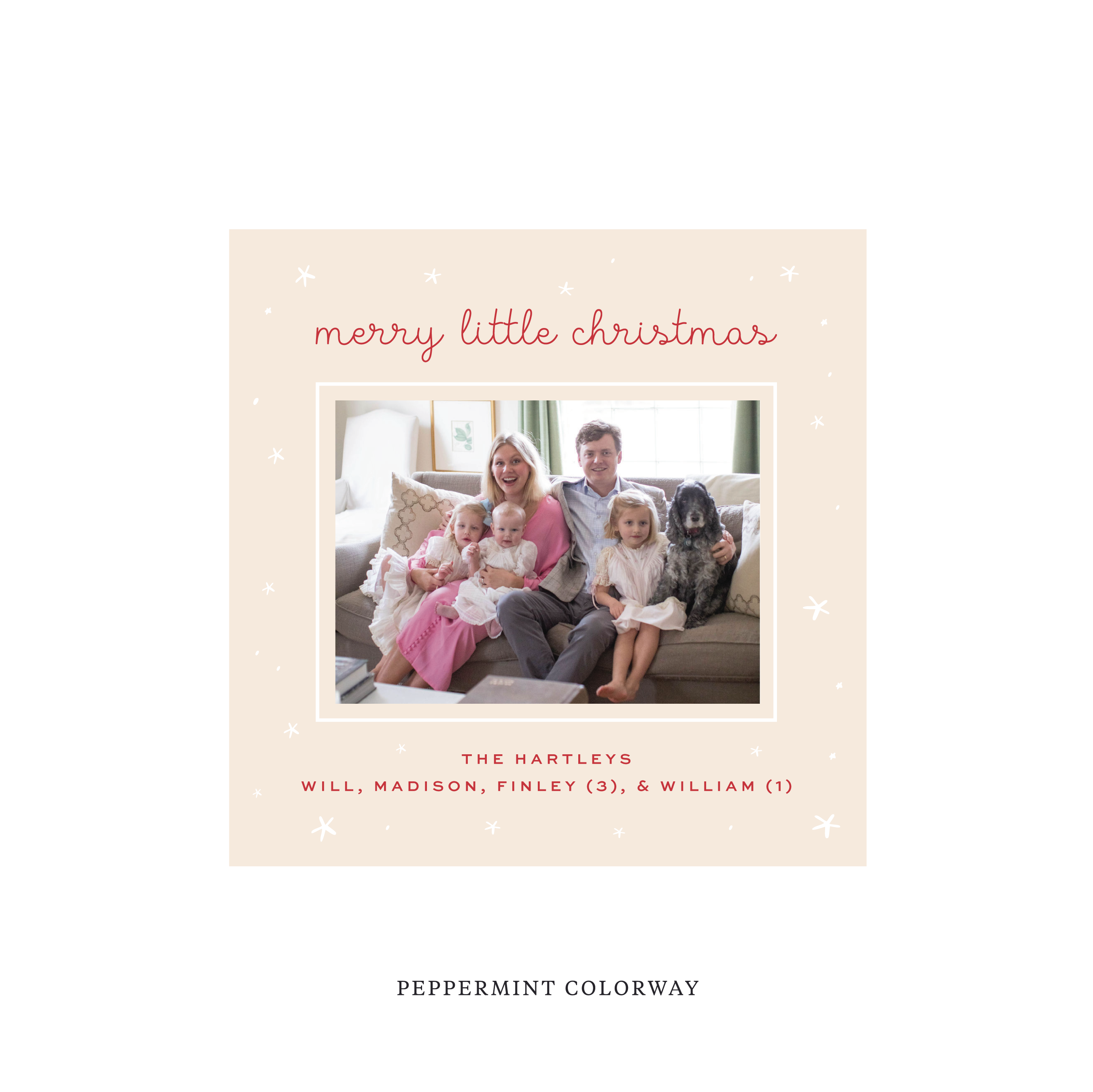 Hartley Classic Flat Print Holiday Card, Square