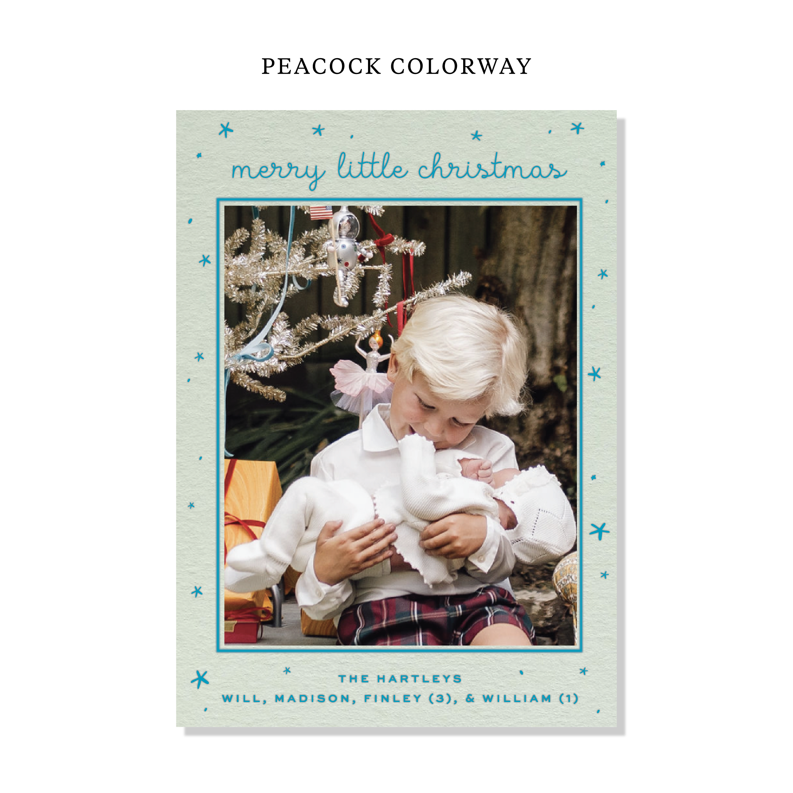 Hartley Birth Announcement Letterpress Holiday Card, Large (Colored Paper)