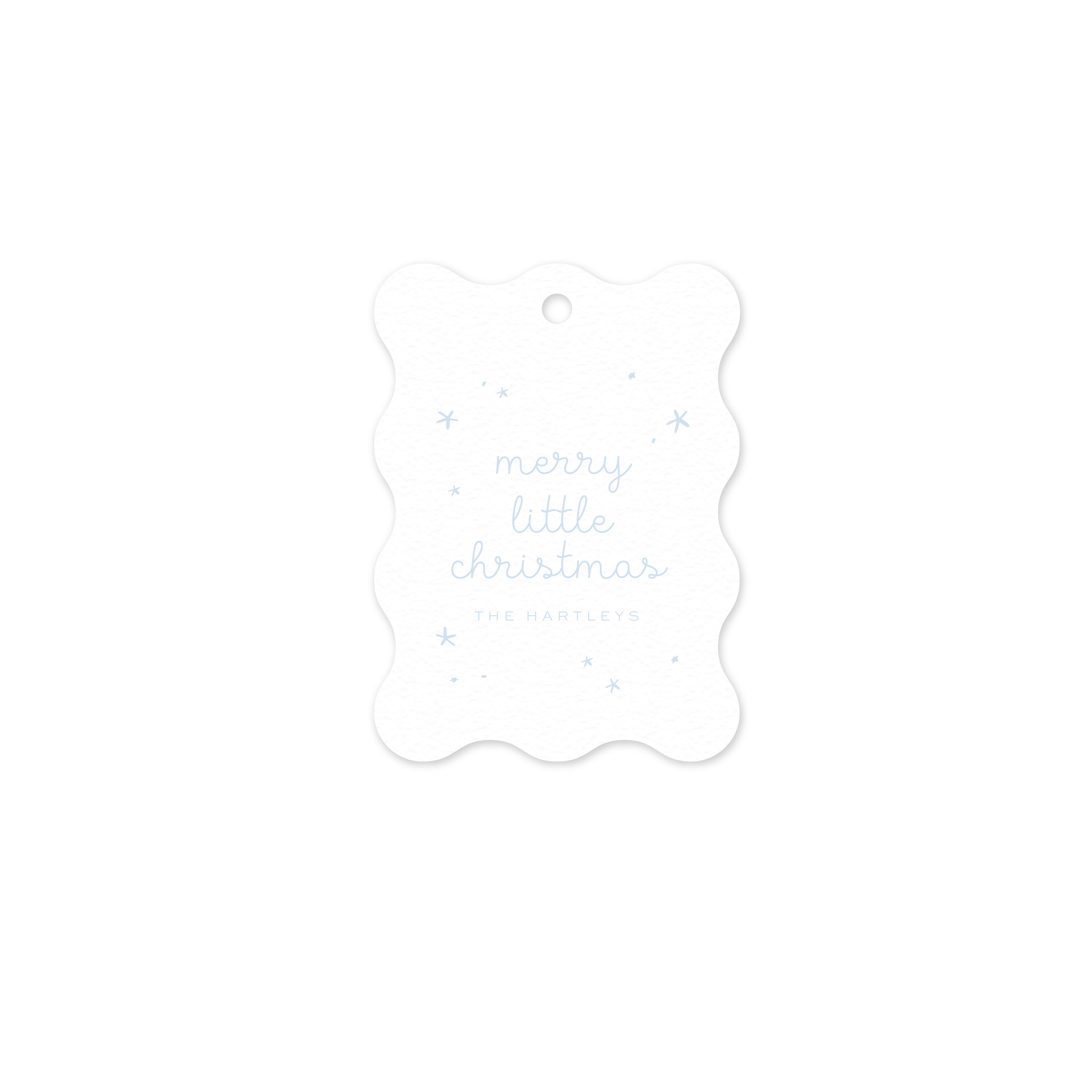 Hartley Wavy Letterpress Holiday Gift Tag