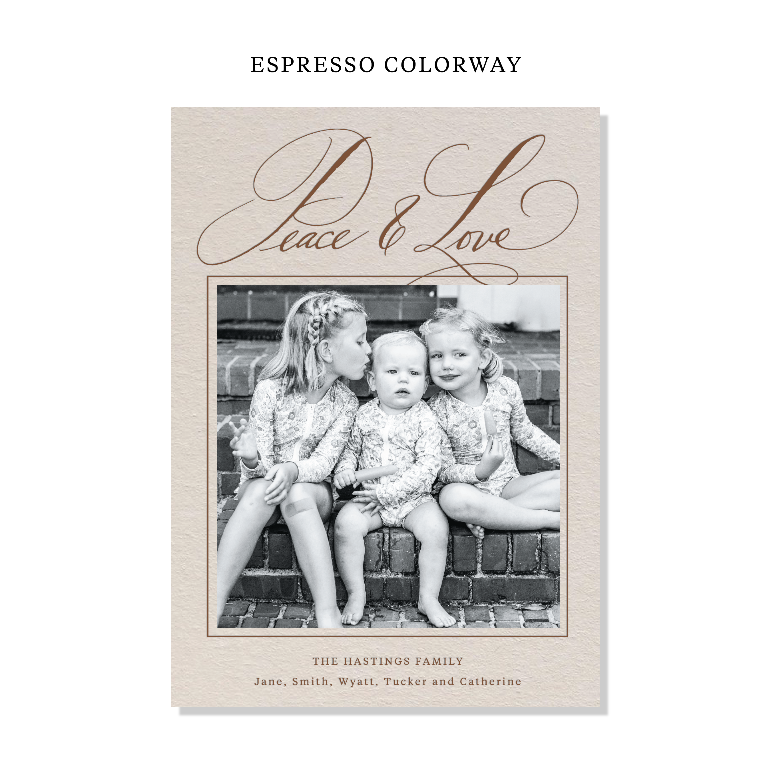 Hastings Letterpress Holiday Card, Large (Colored Paper)