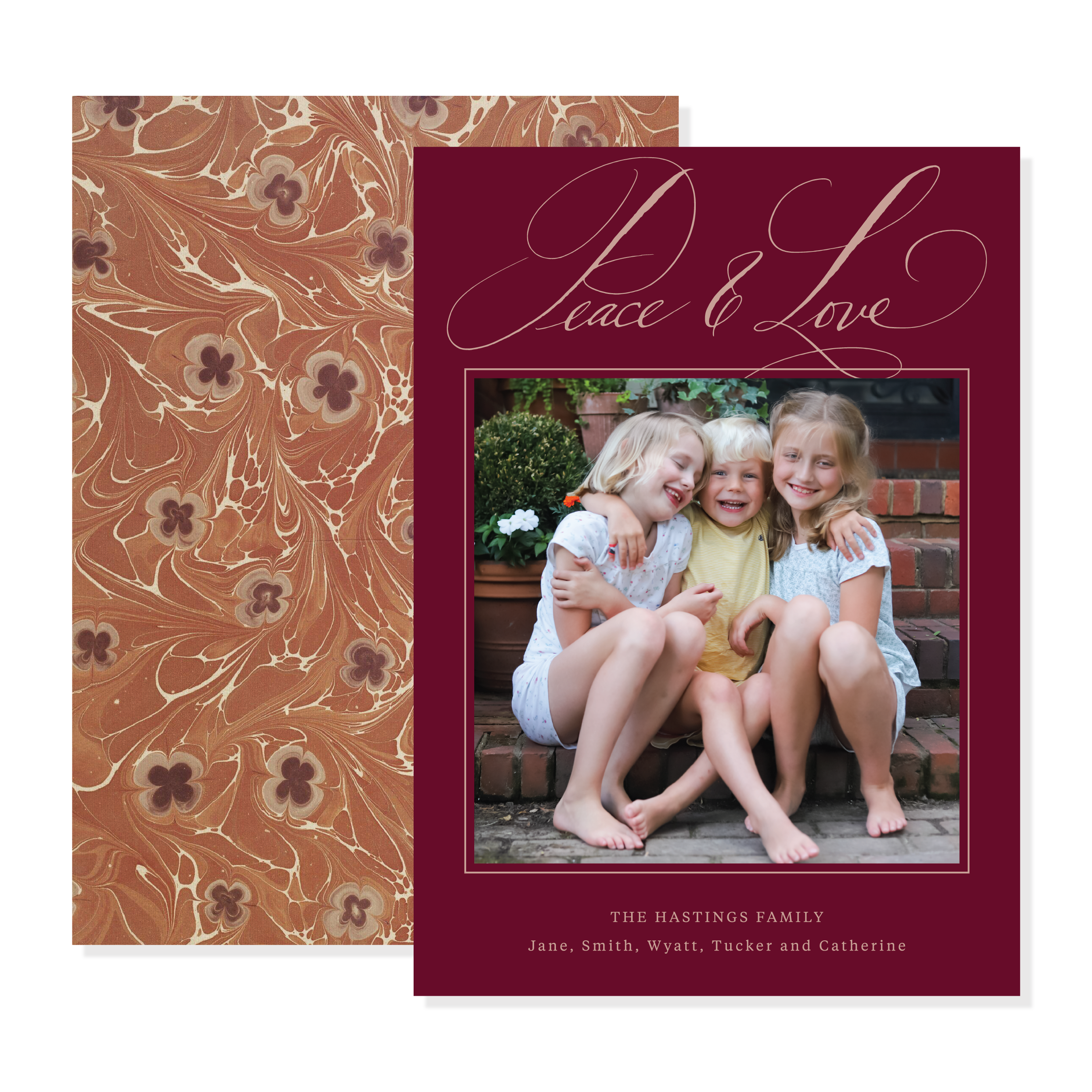 Carlotta Hastings Marbled Classic Printed Holiday Card