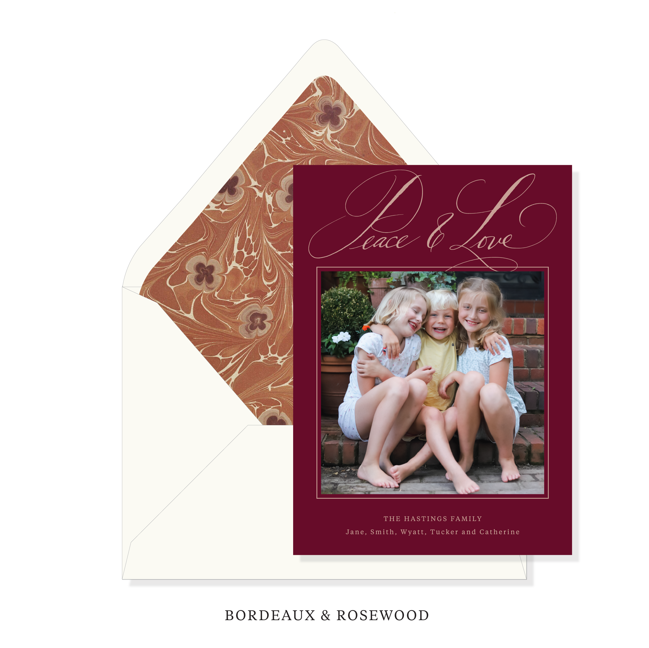 Carlotta Hastings Marbled Classic Printed Holiday Card