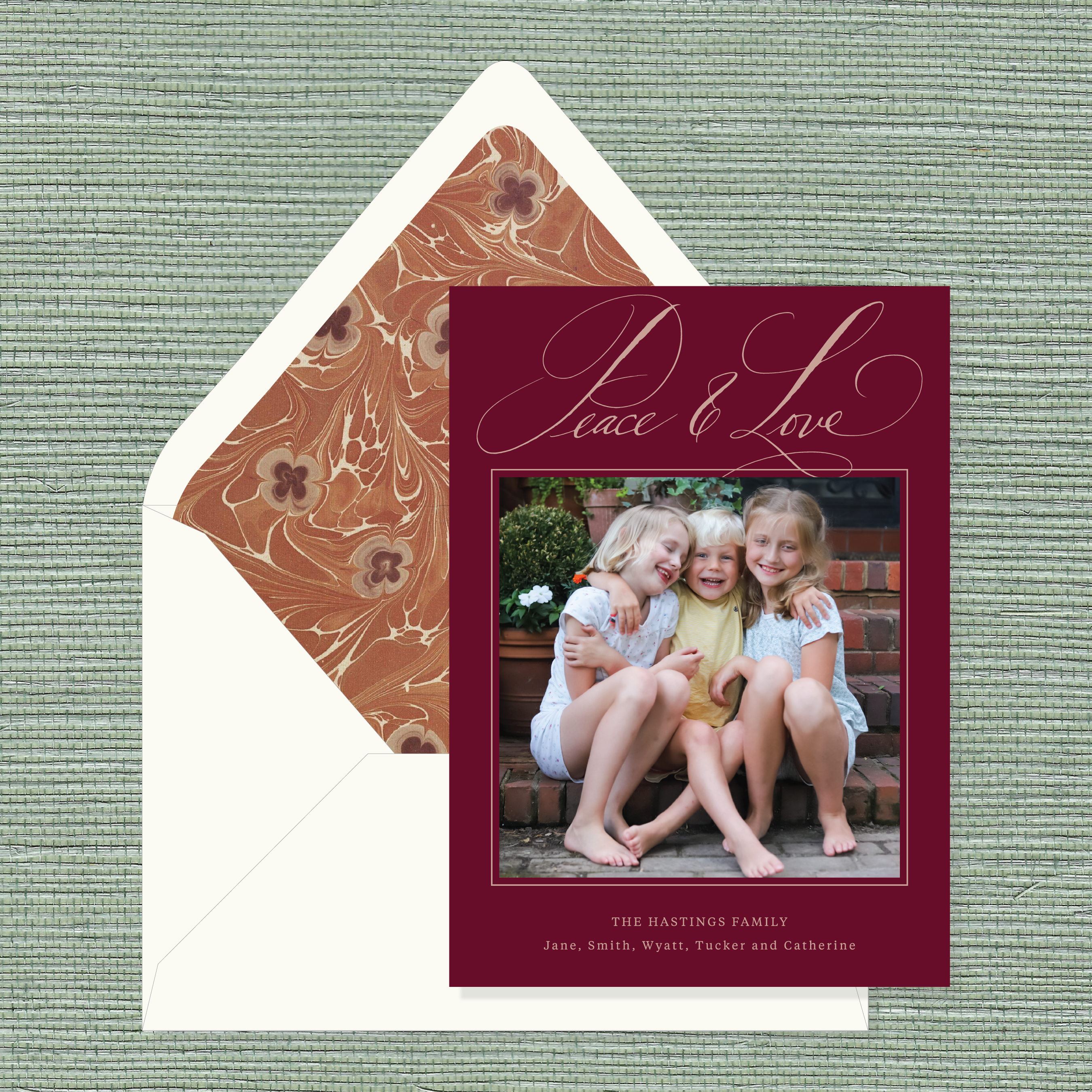 Carlotta Hastings Marbled Classic Printed Holiday Card