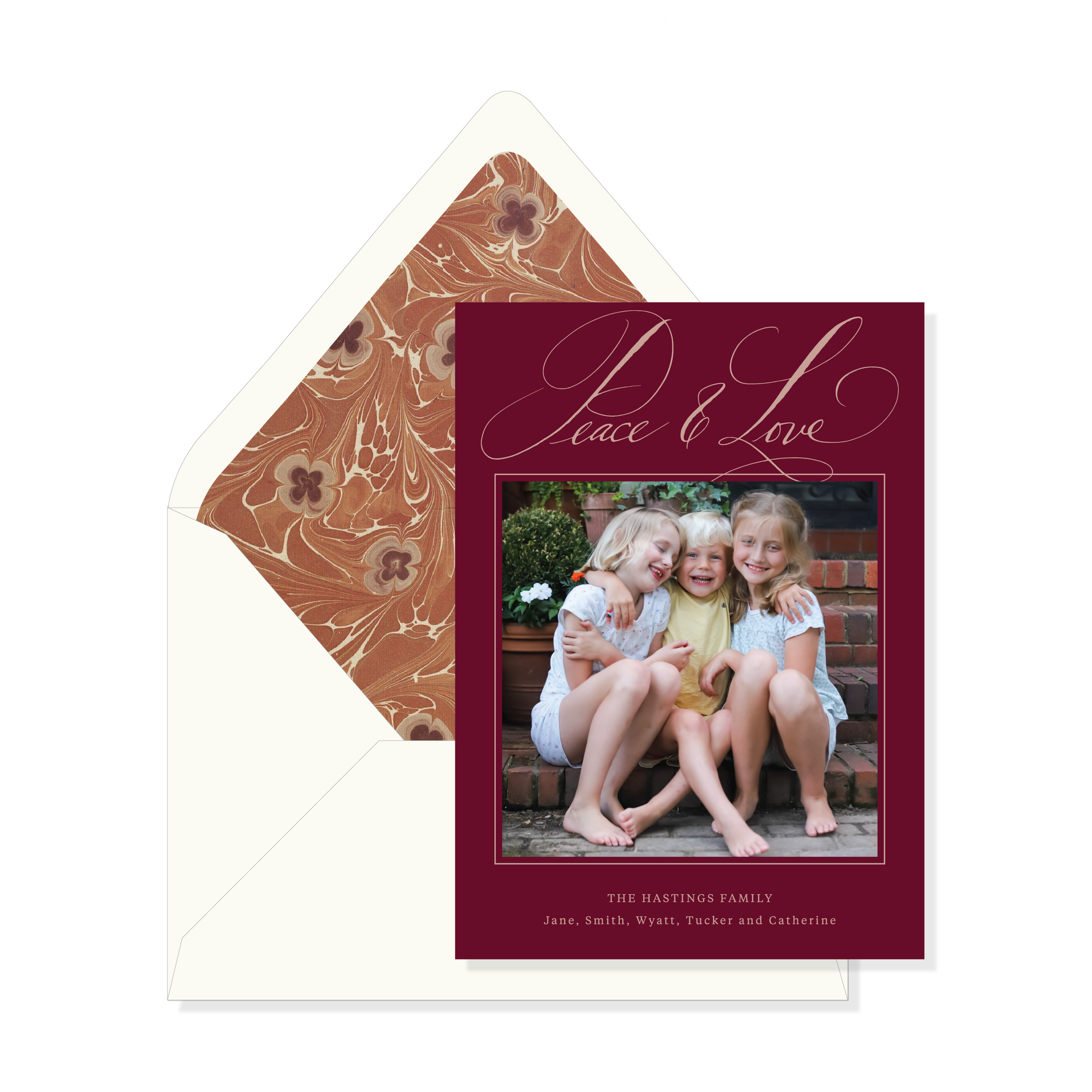 Carlotta Hastings Marbled Classic Printed Holiday Card
