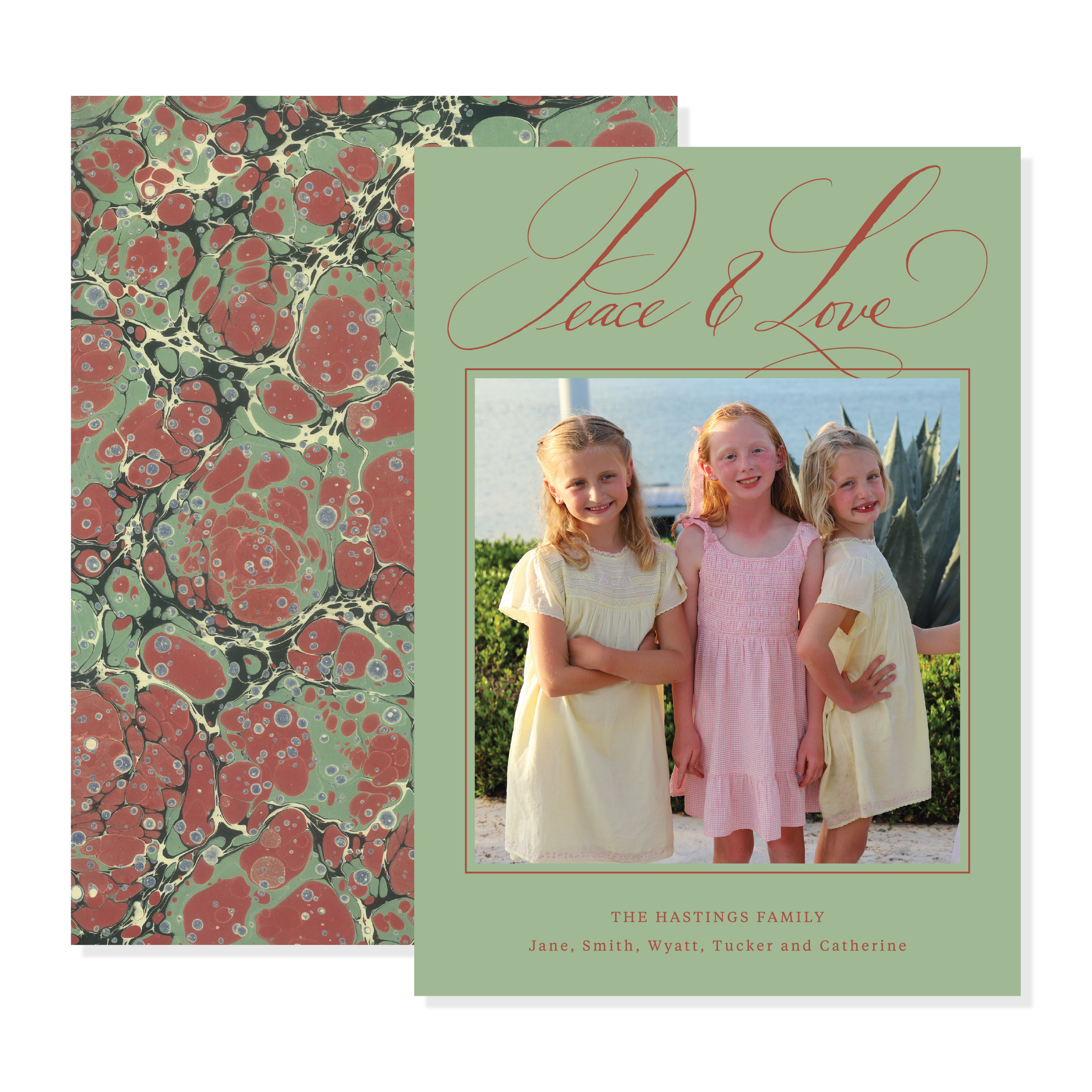 Allegra Hastings Marbled Classic Printed Holiday Card