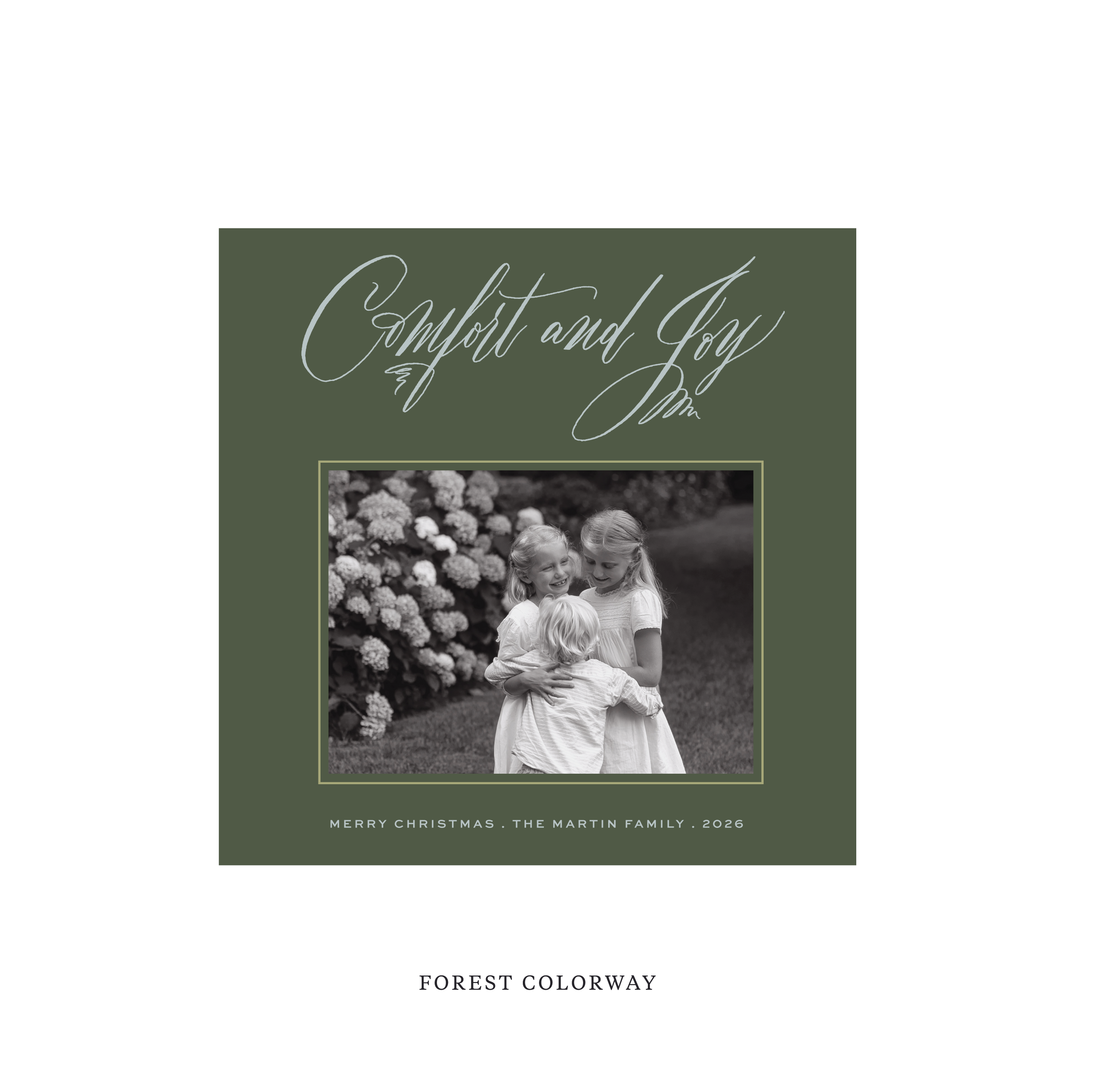 Hawthorne Classic Flat Print Holiday Card, Square