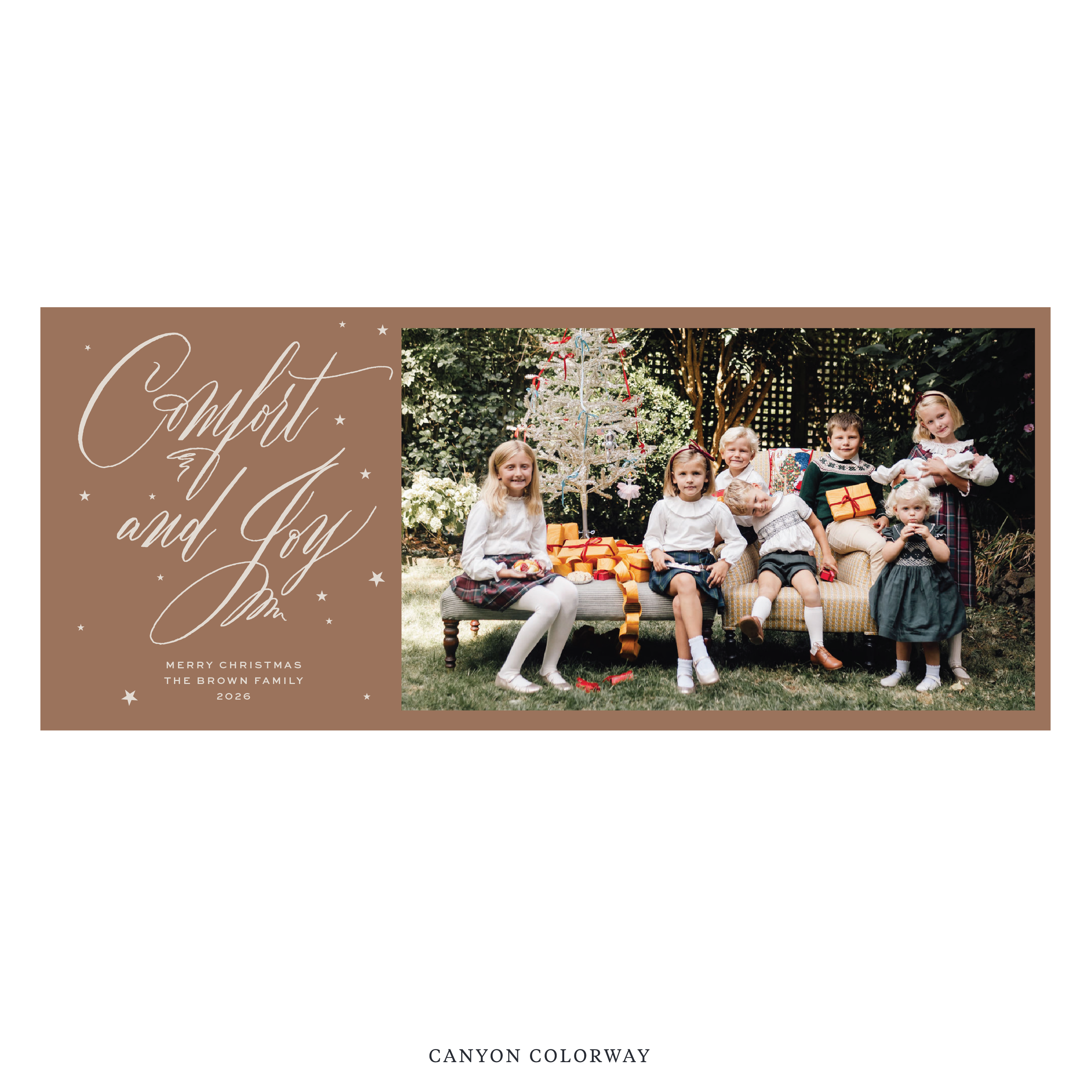 Hawthorne Digital Photo Holiday Card, Skinny