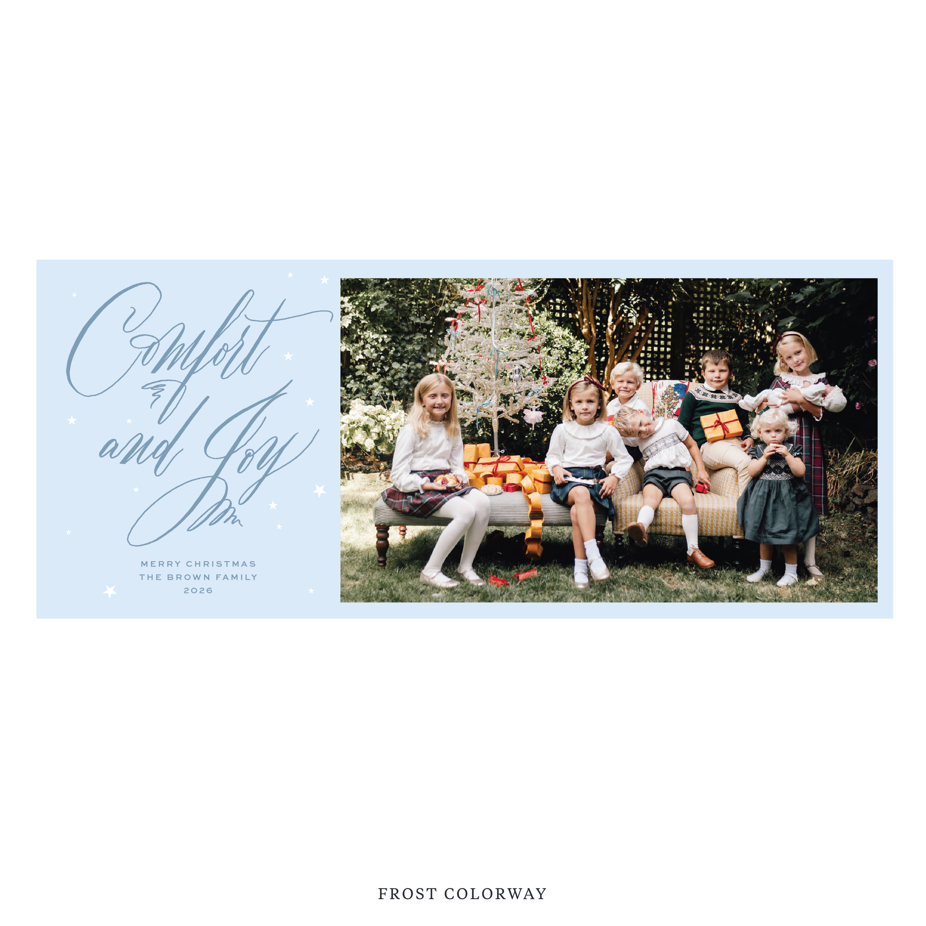 Hawthorne Digital Photo Holiday Card, Skinny