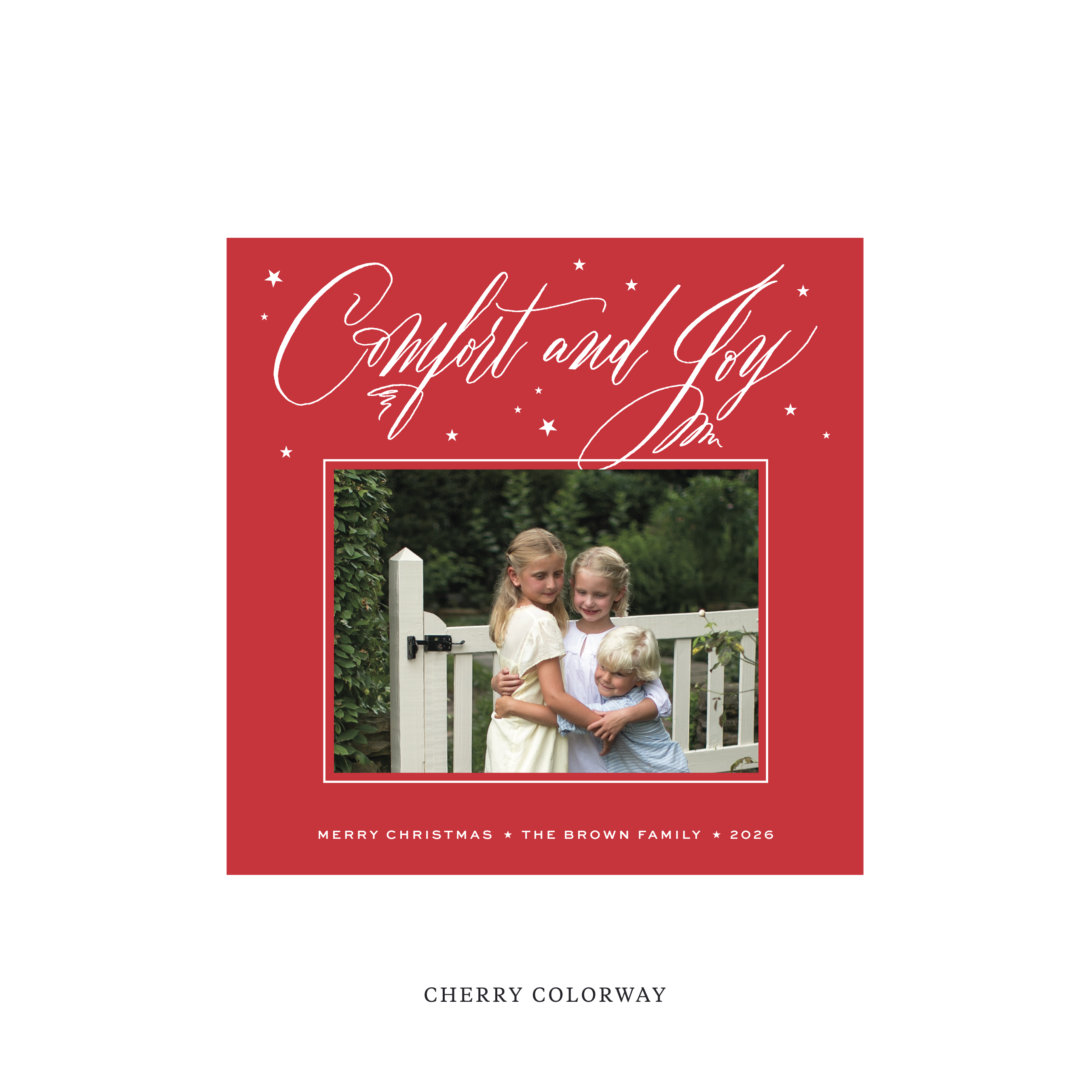 Hawthorne Classic Flat Print Holiday Card, Square (stars)