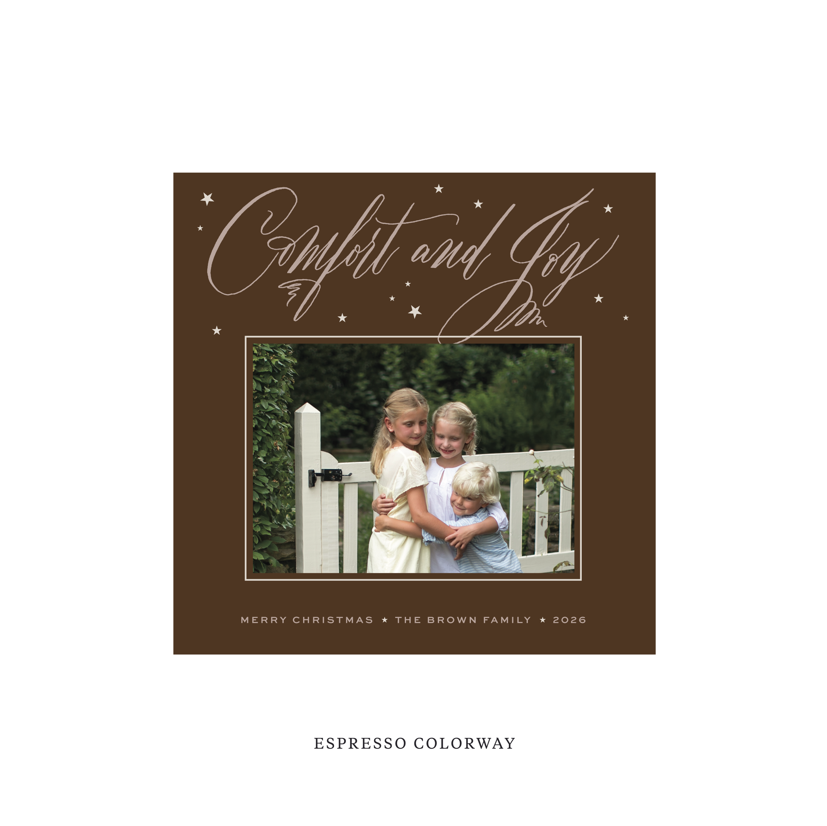 Hawthorne Classic Flat Print Holiday Card, Square (stars)