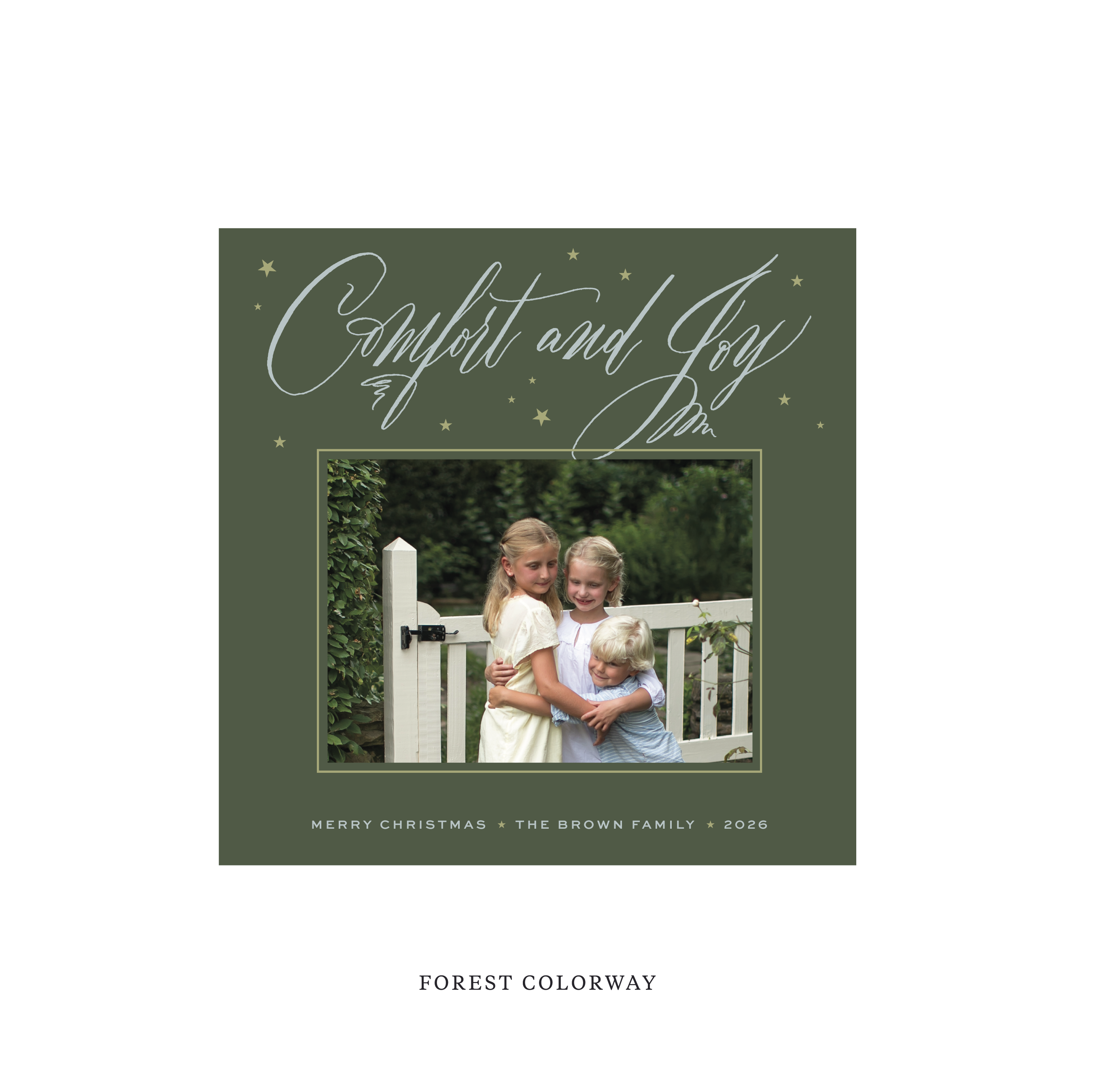 Hawthorne Classic Flat Print Holiday Card, Square (stars)