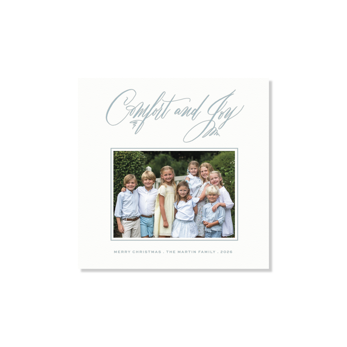 Hawthorne Letterpress Holiday Card, Small Square (White Paper)