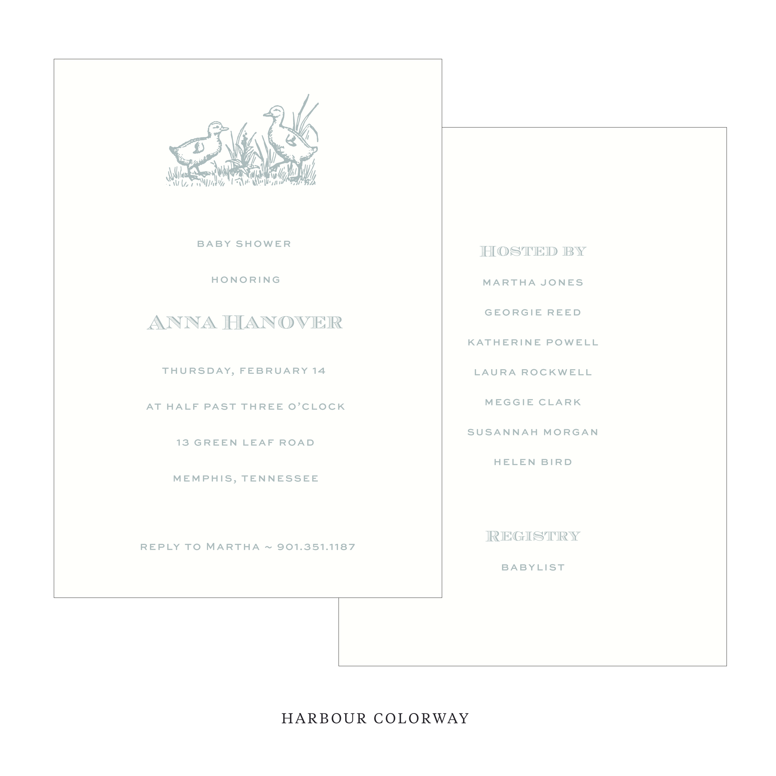 Heath Motif Baby Shower Invitation