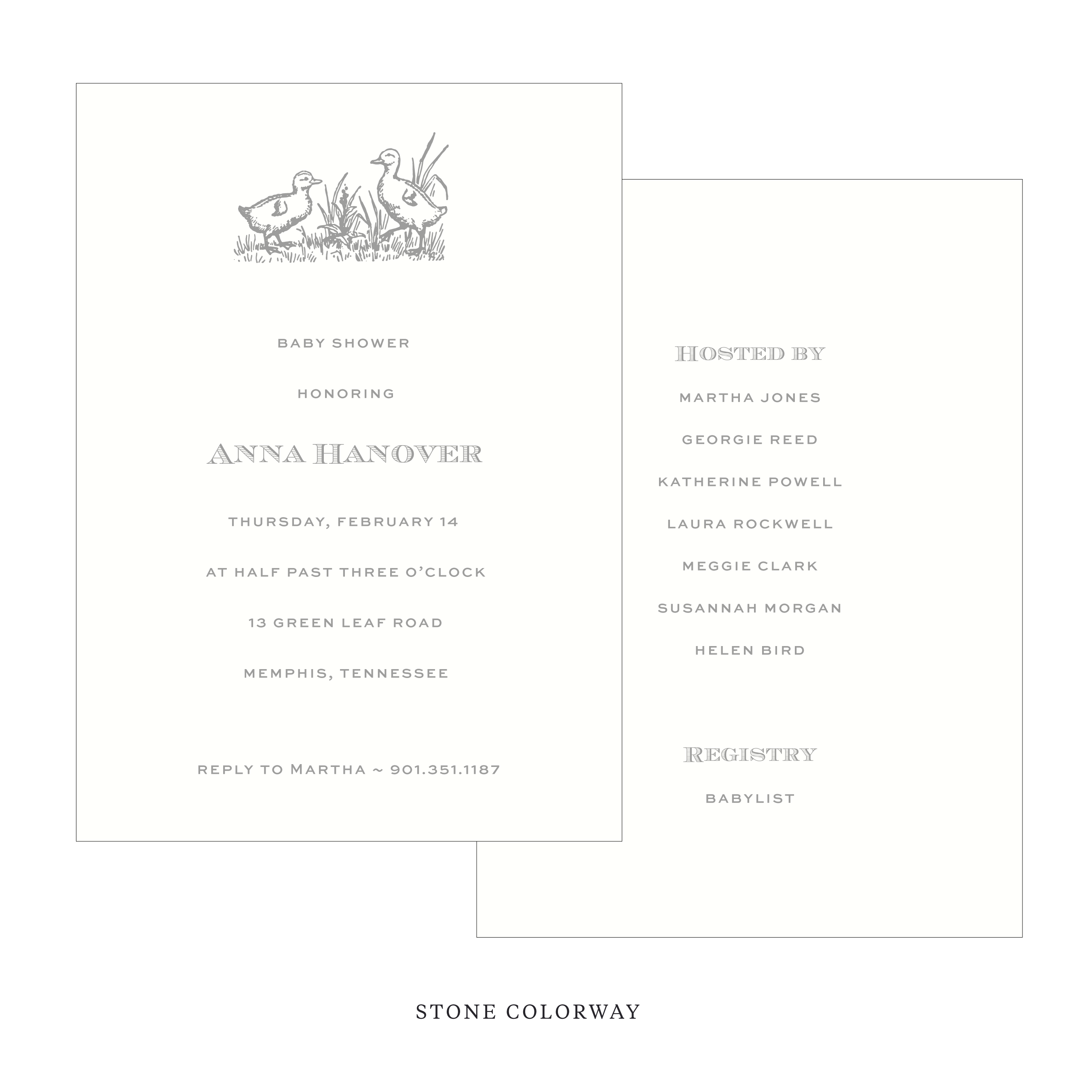 Heath Motif Baby Shower Invitation