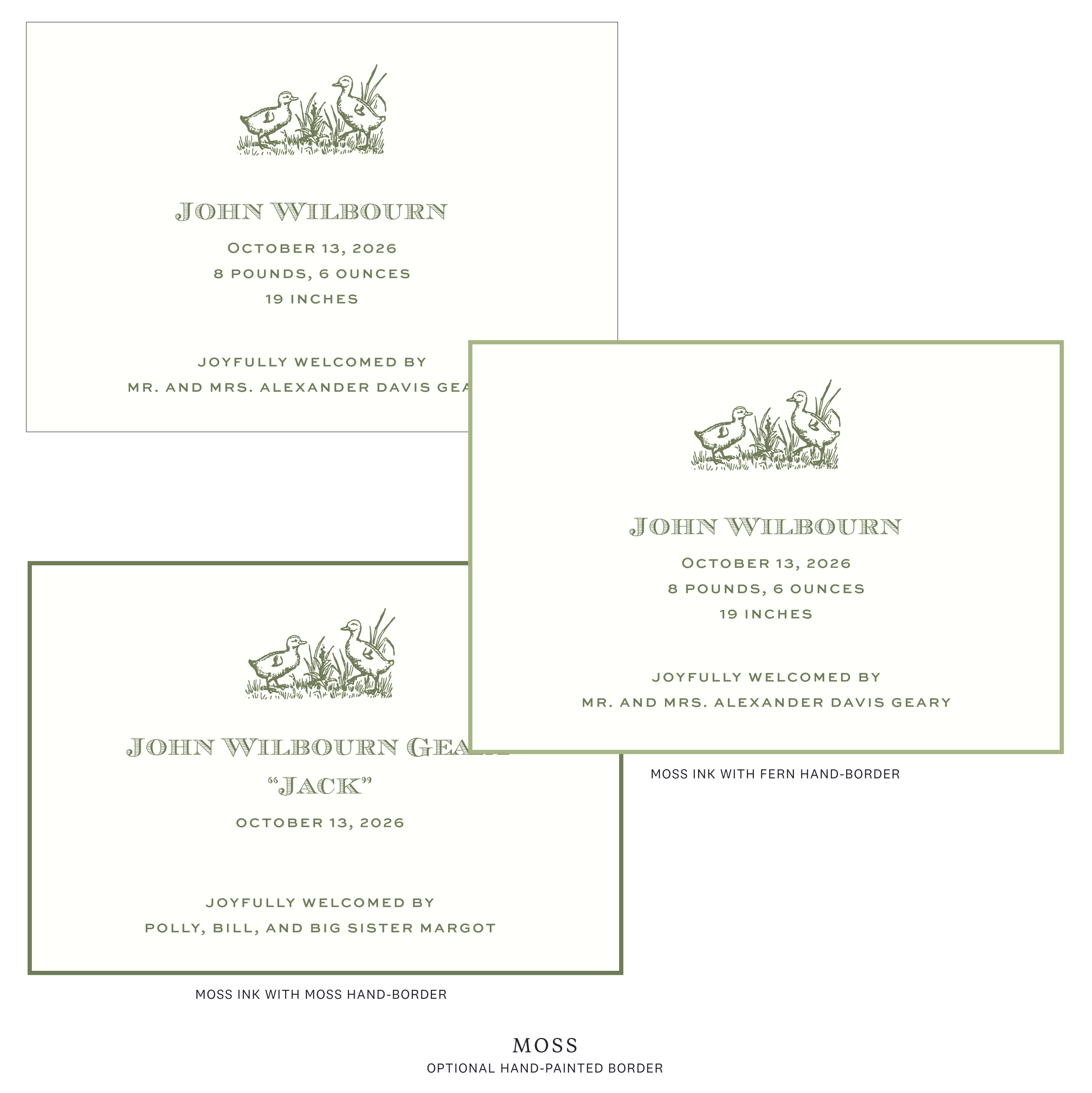Heath Motif Birth Announcement