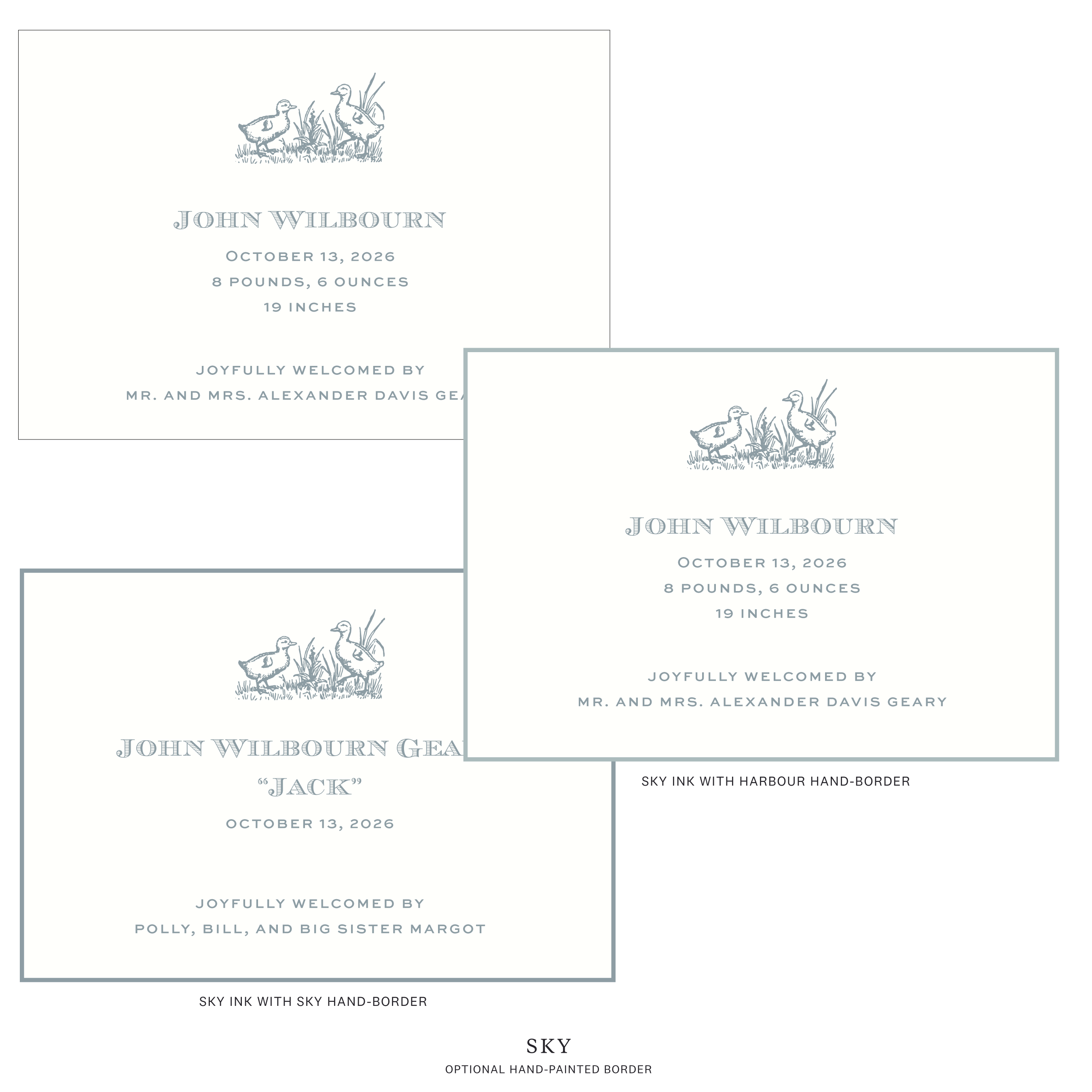 Heath Motif Birth Announcement