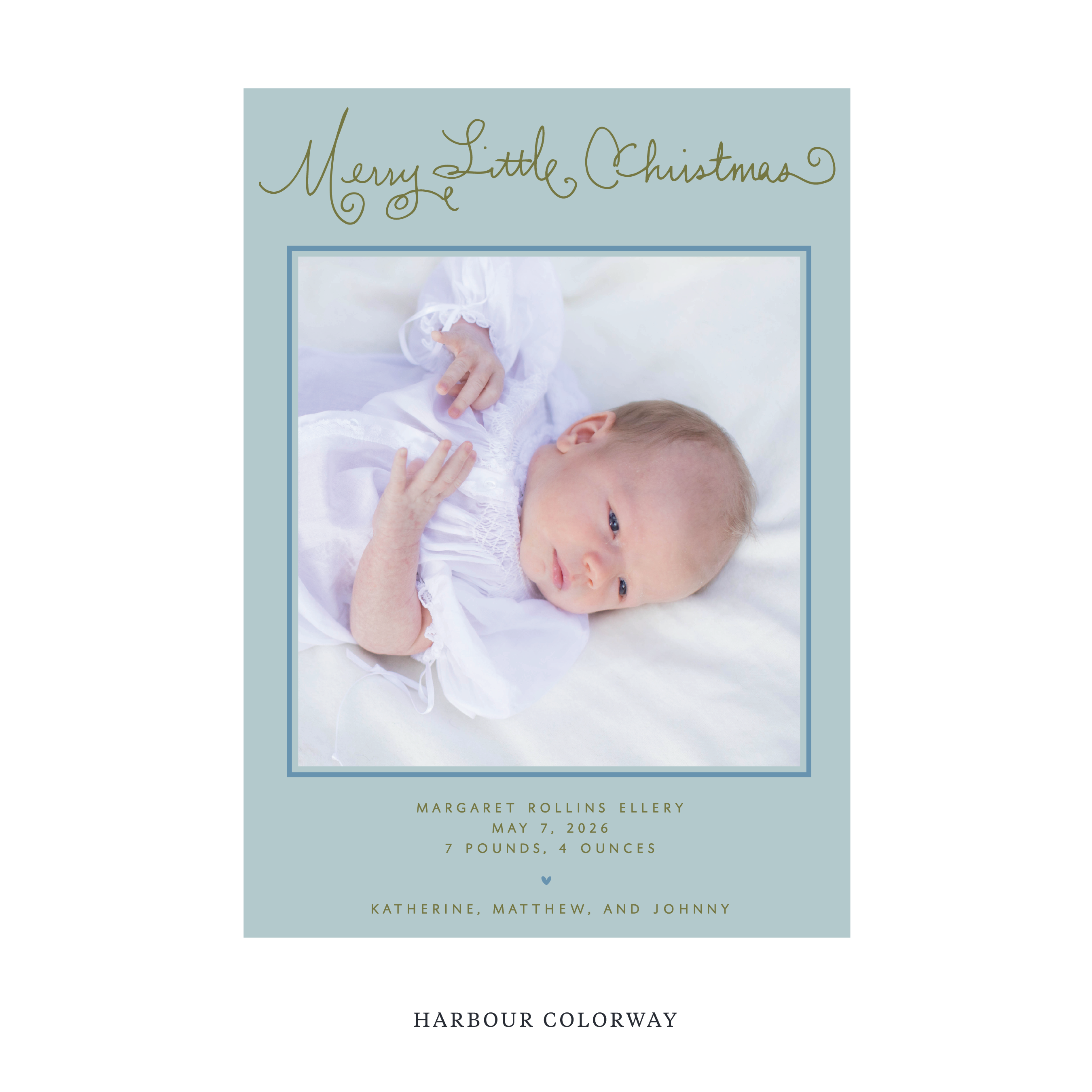 Henley Birth Announcement Digital Photo Holiday Card, Large