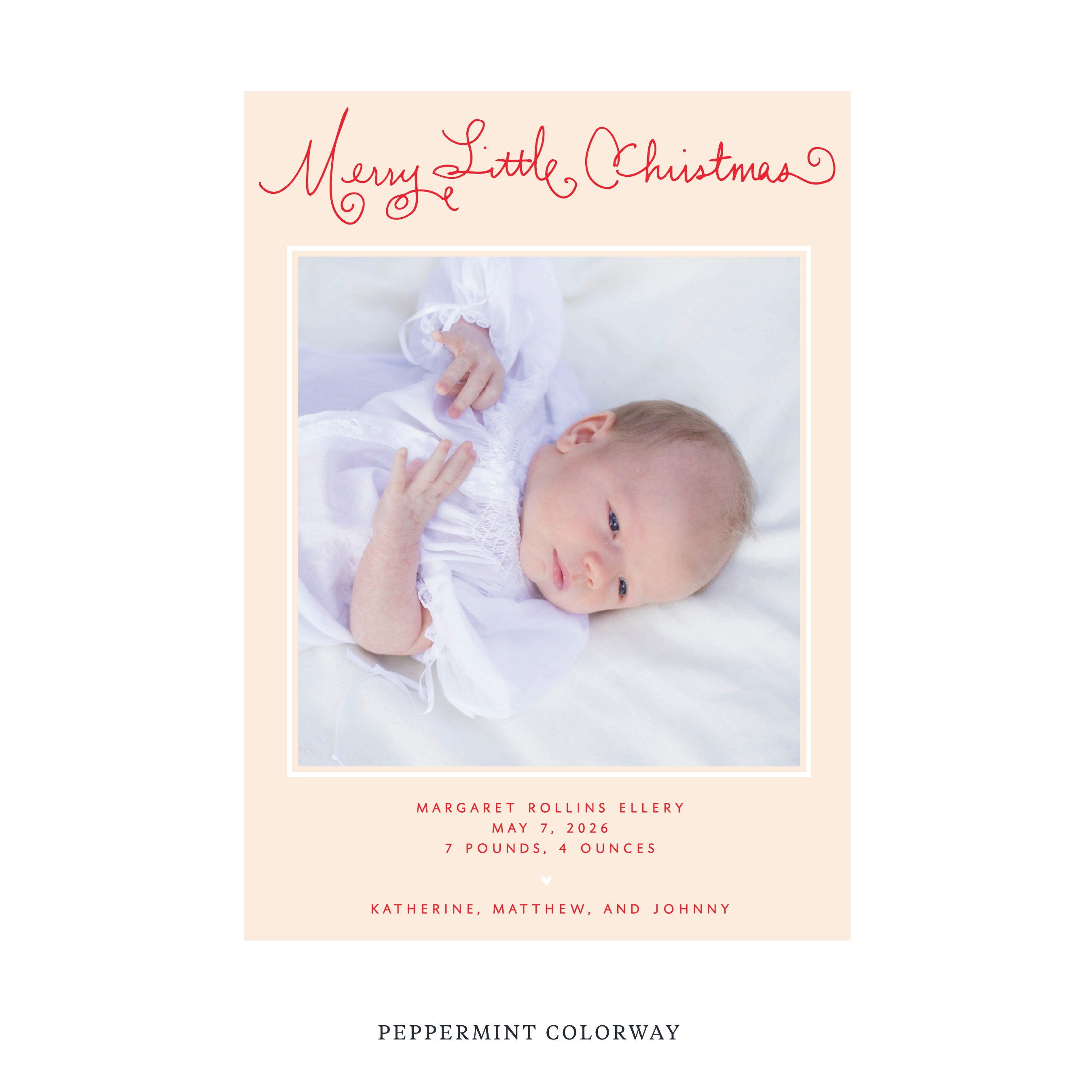 Henley Birth Announcement Digital Photo Holiday Card, Large