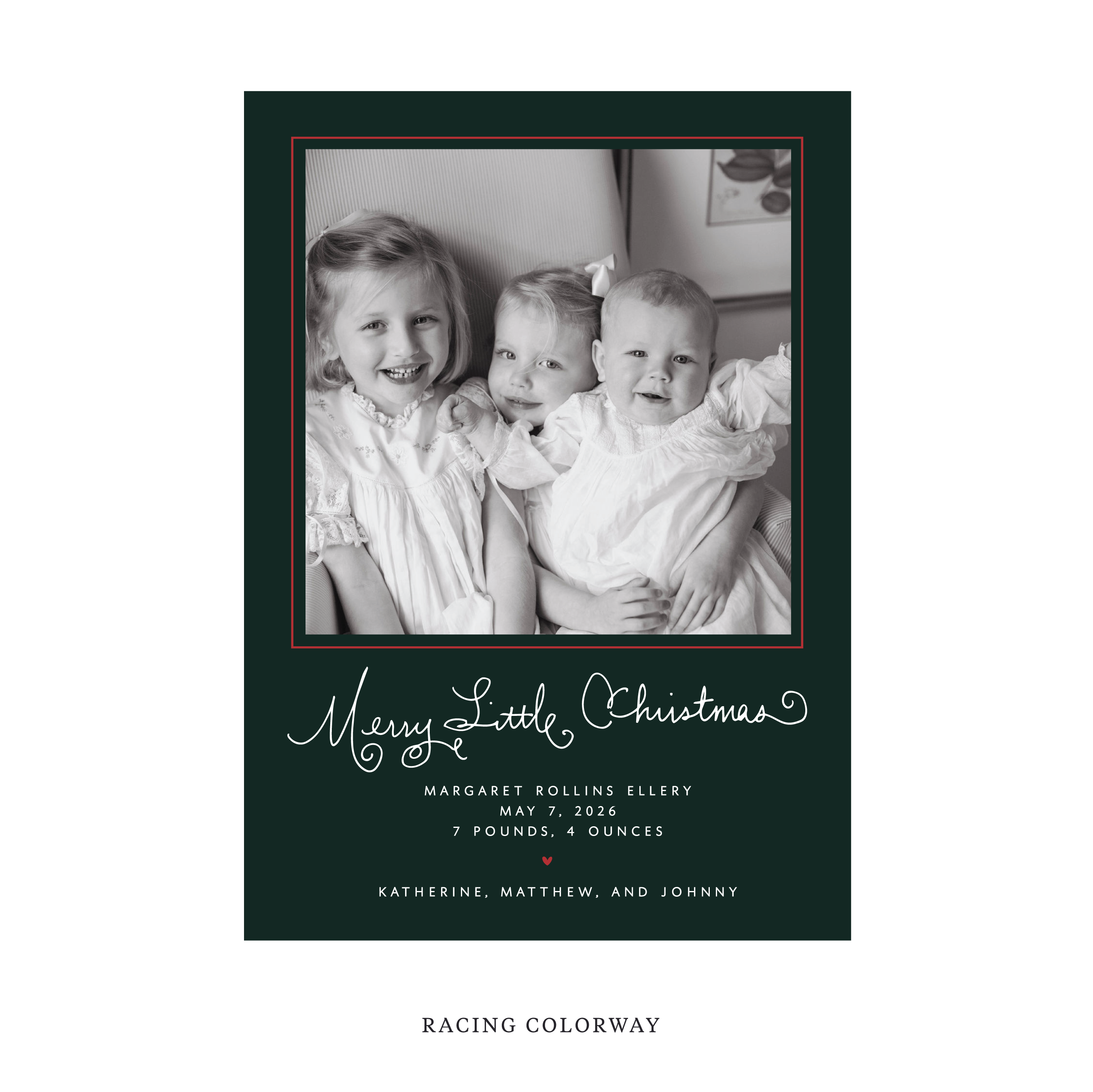 Henley Classic Flat Print Holiday Card, Birth Announcement Large