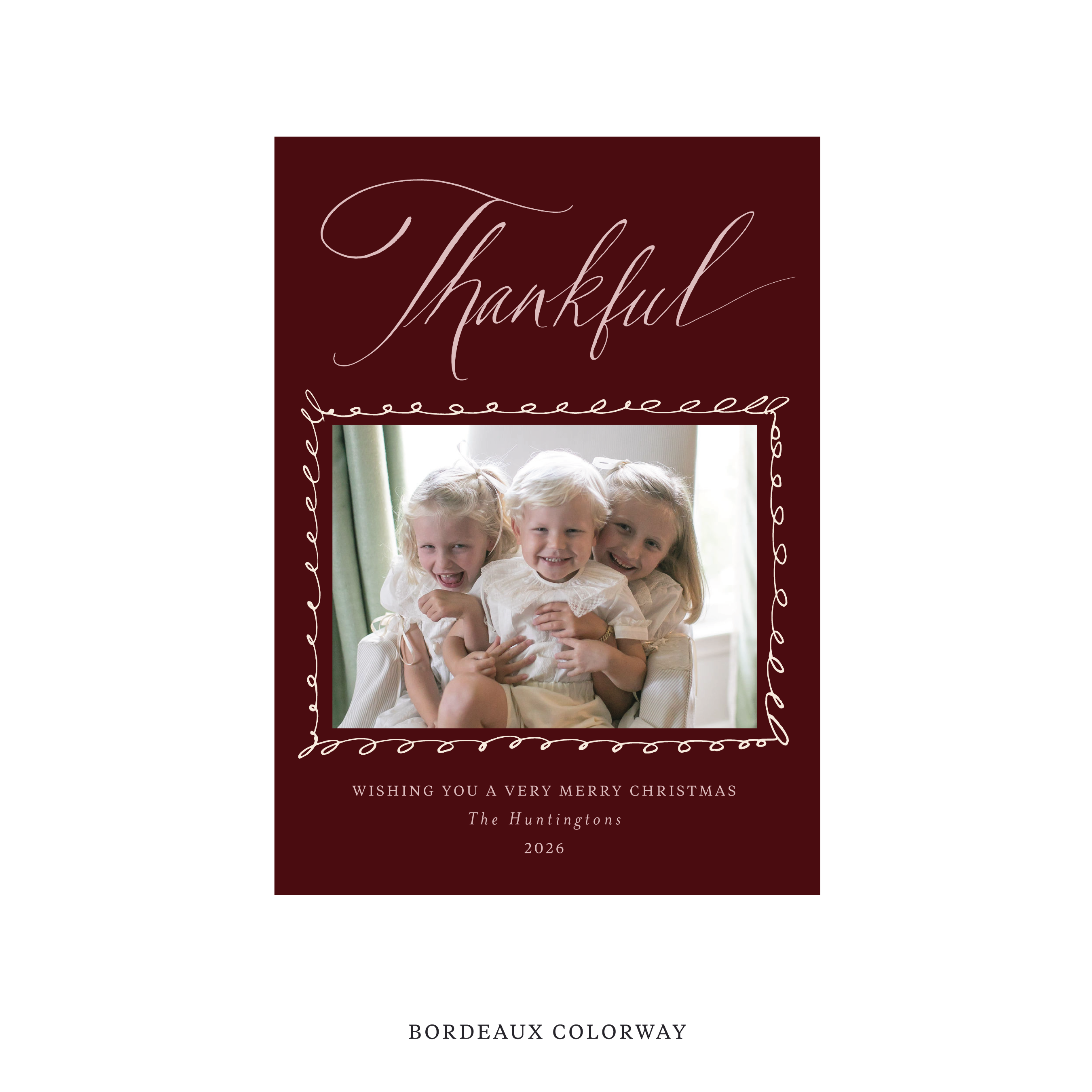 Huntington Classic Flat Print Holiday Card, Medium