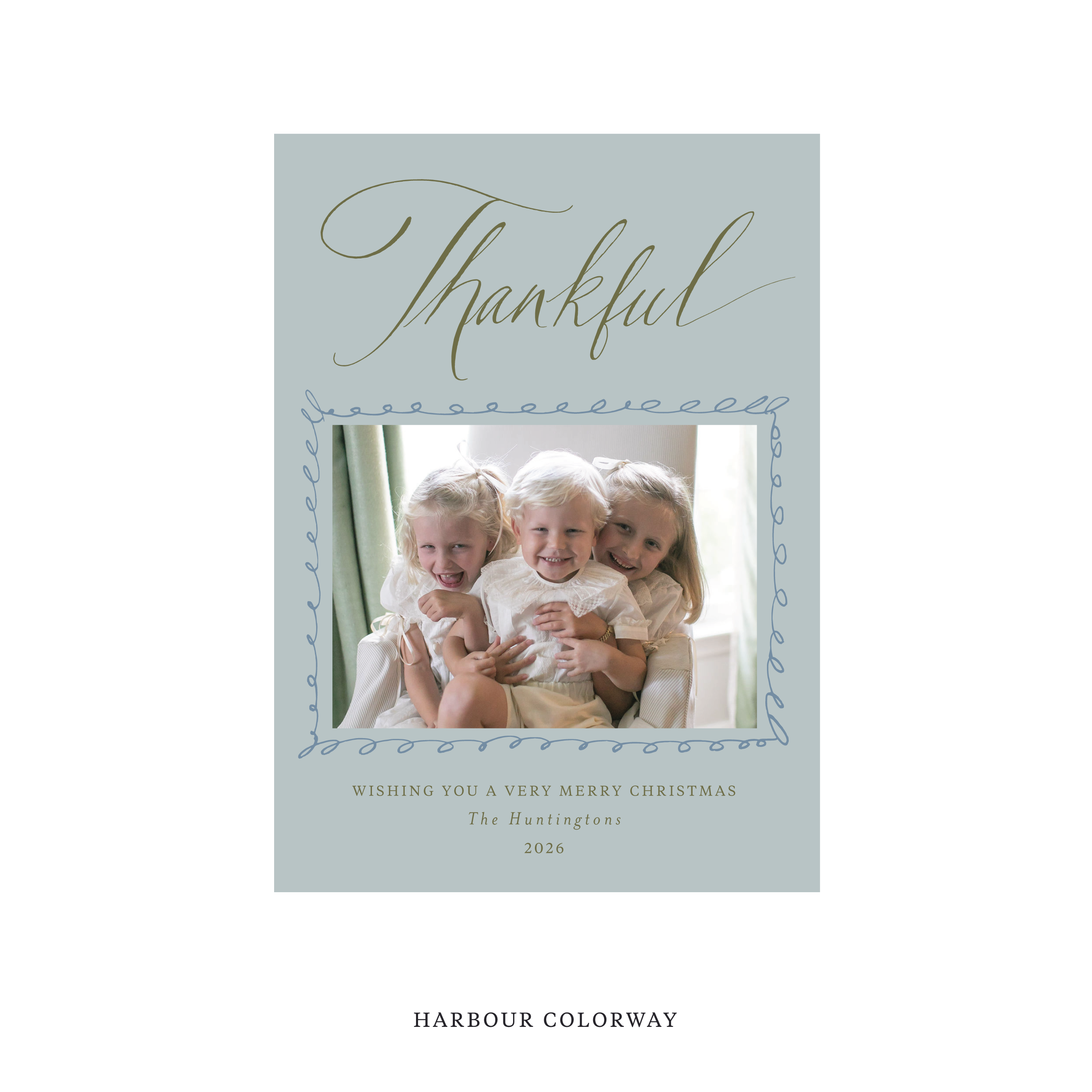 Huntington Classic Flat Print Holiday Card, Medium