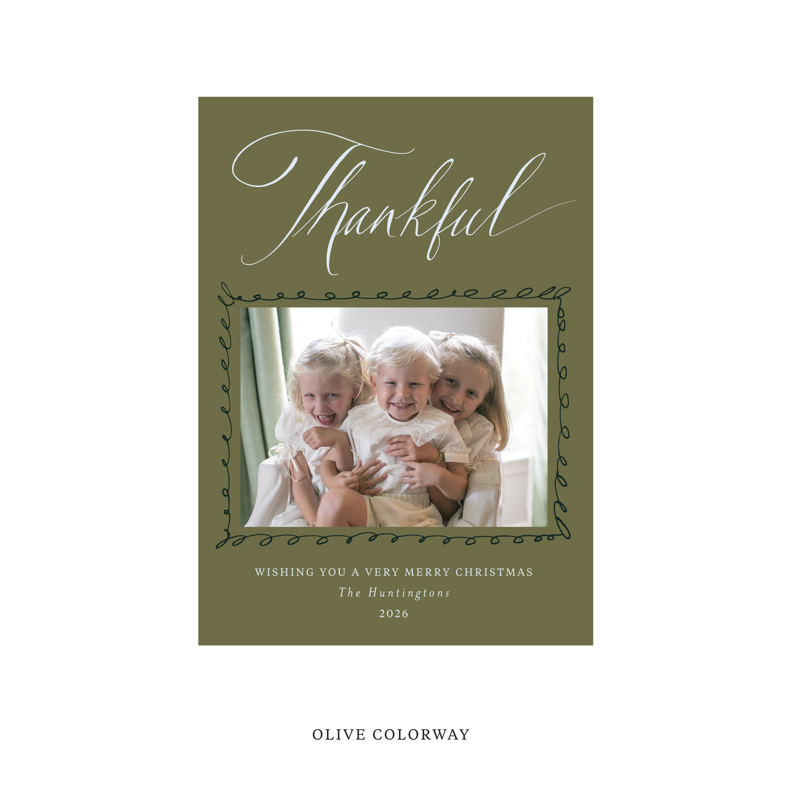 Huntington Classic Flat Print Holiday Card, Medium