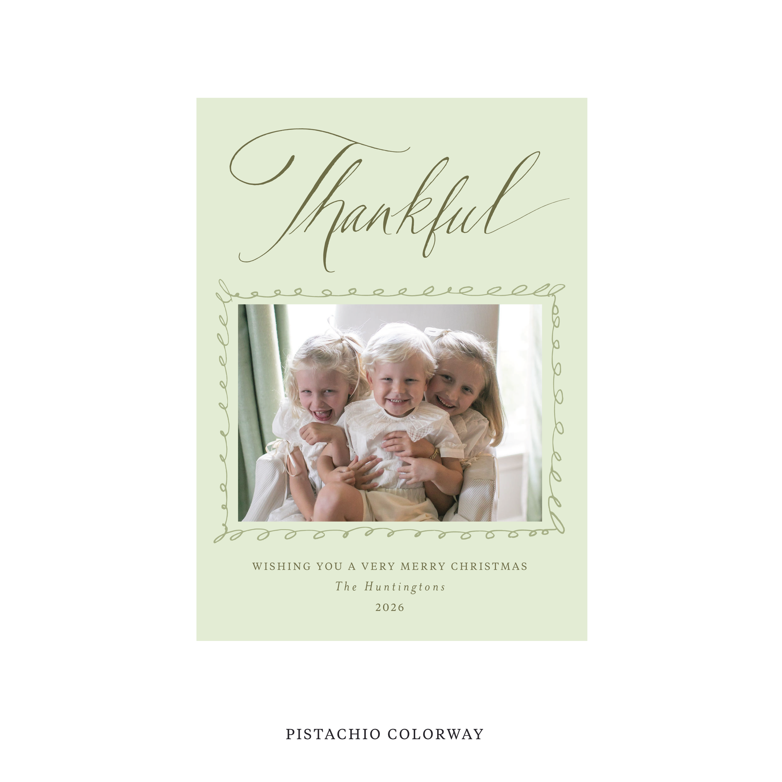 Huntington Classic Flat Print Holiday Card, Medium