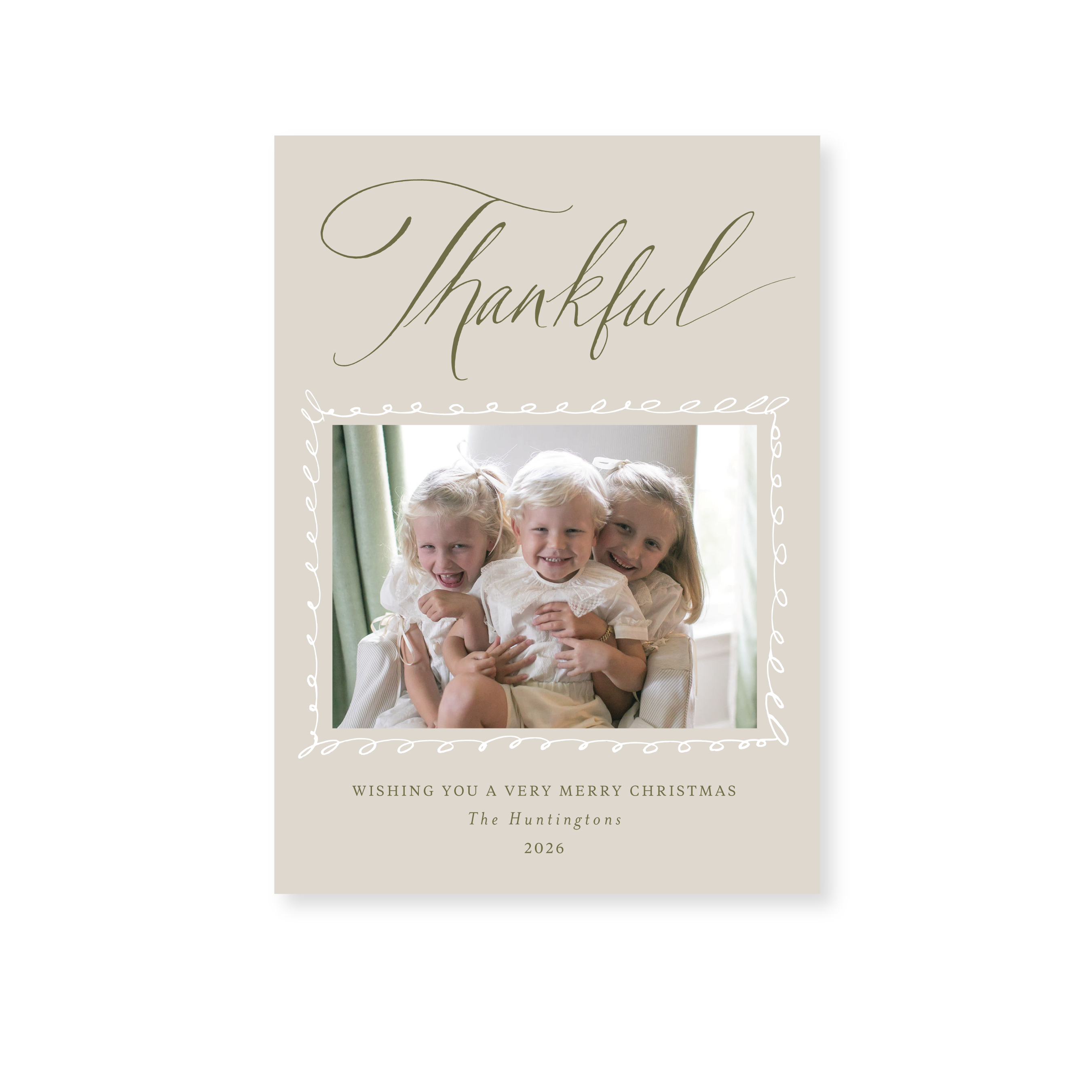Huntington Classic Flat Print Holiday Card, Medium