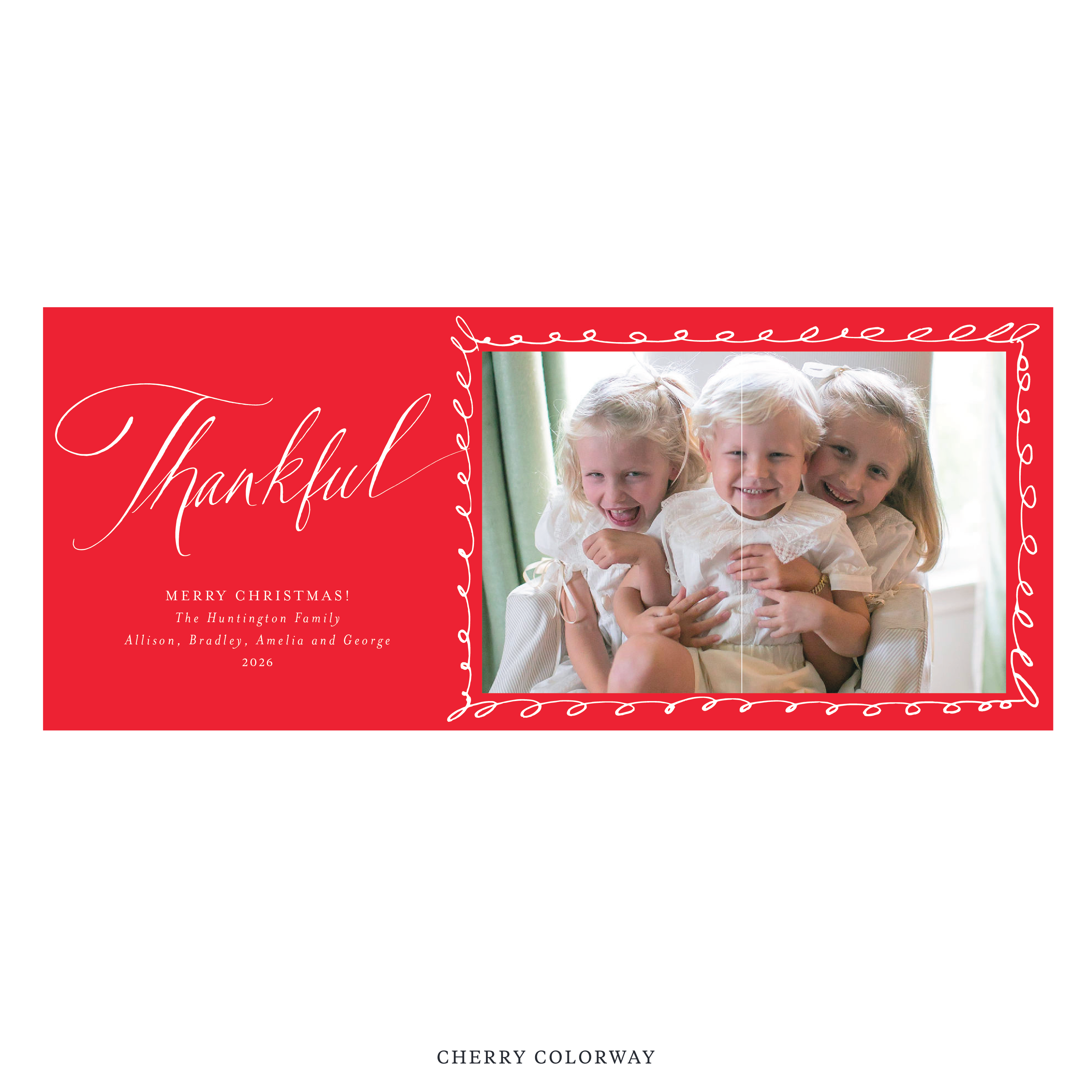Huntington Digital Photo Holiday Card, Skinny