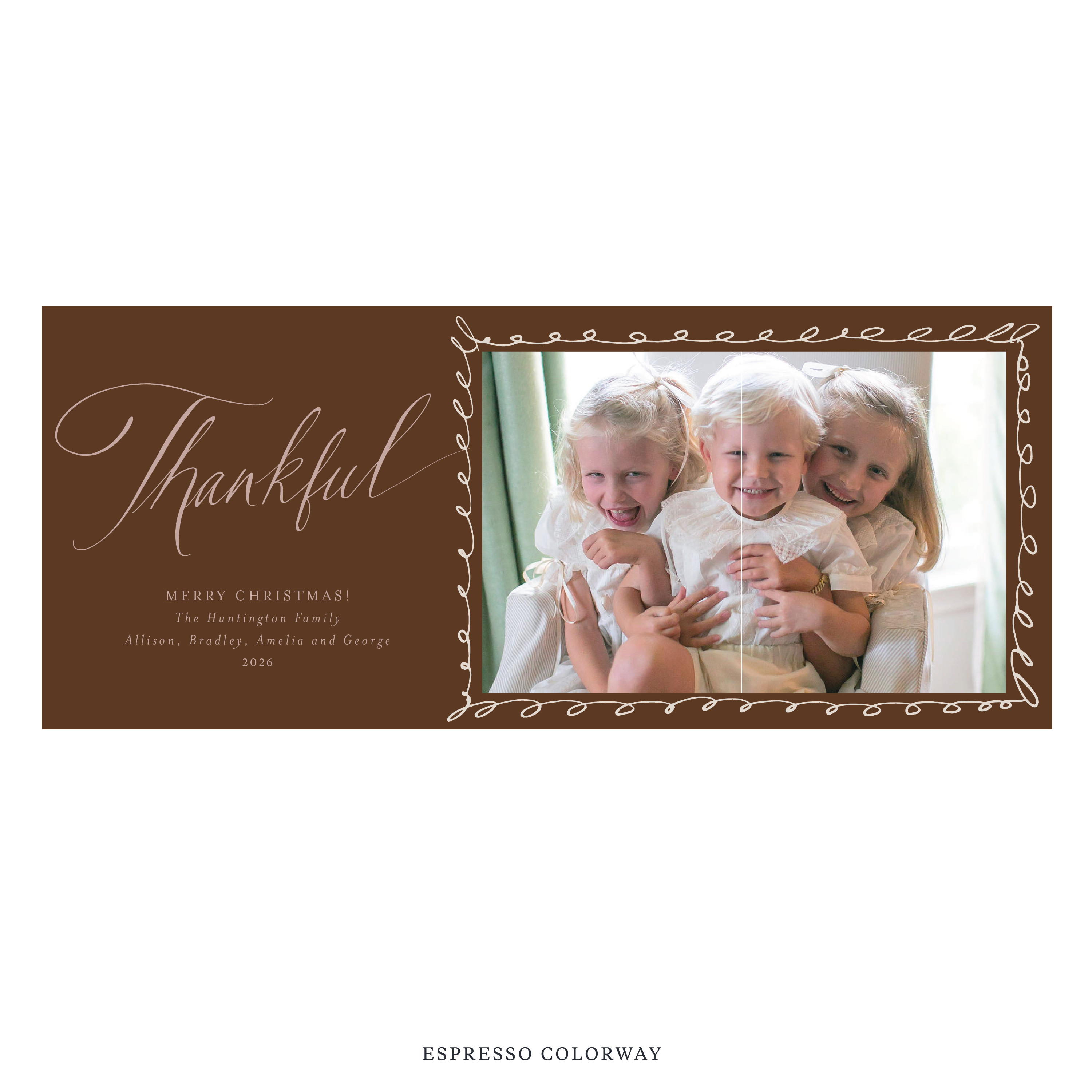 Huntington Digital Photo Holiday Card, Skinny
