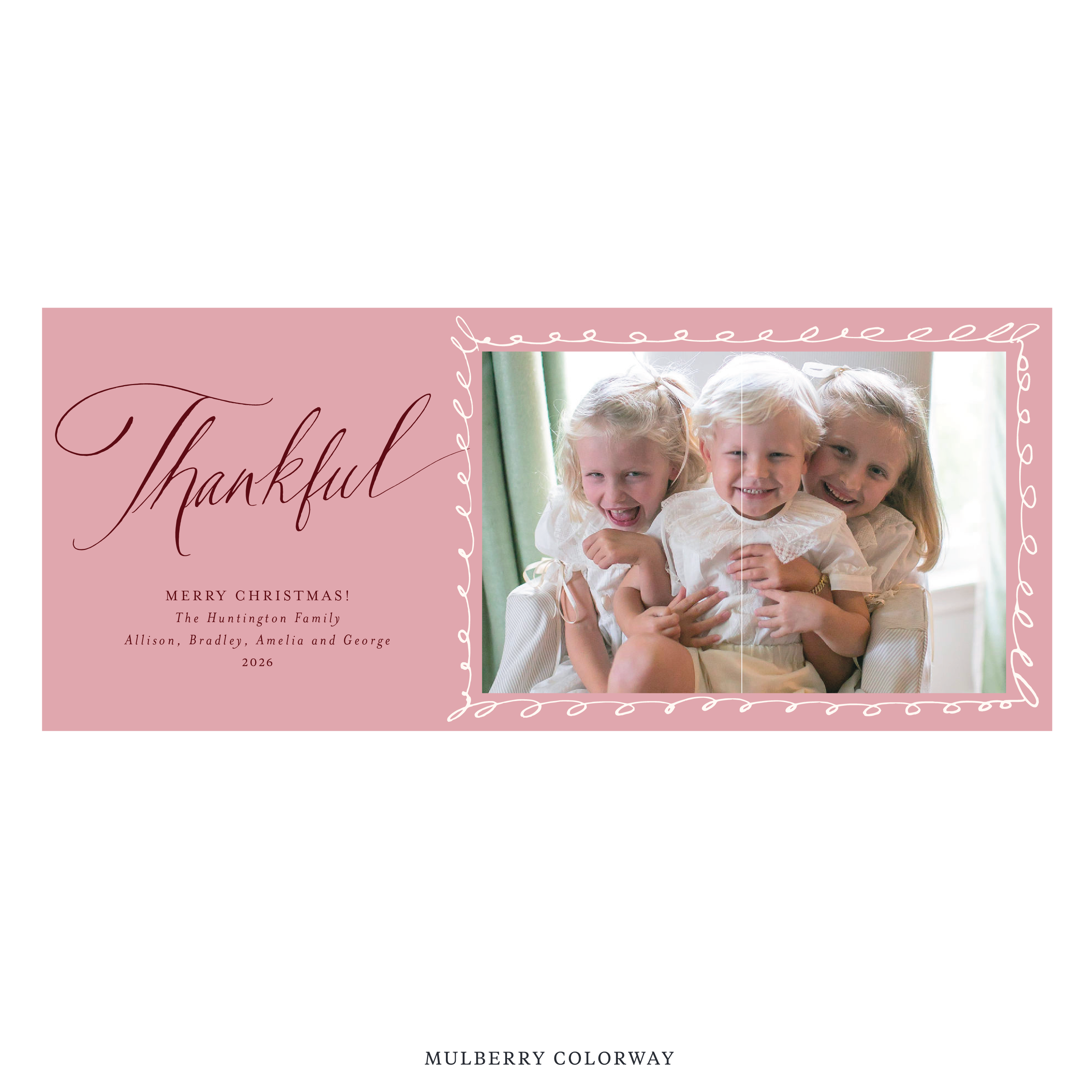 Huntington Digital Photo Holiday Card, Skinny