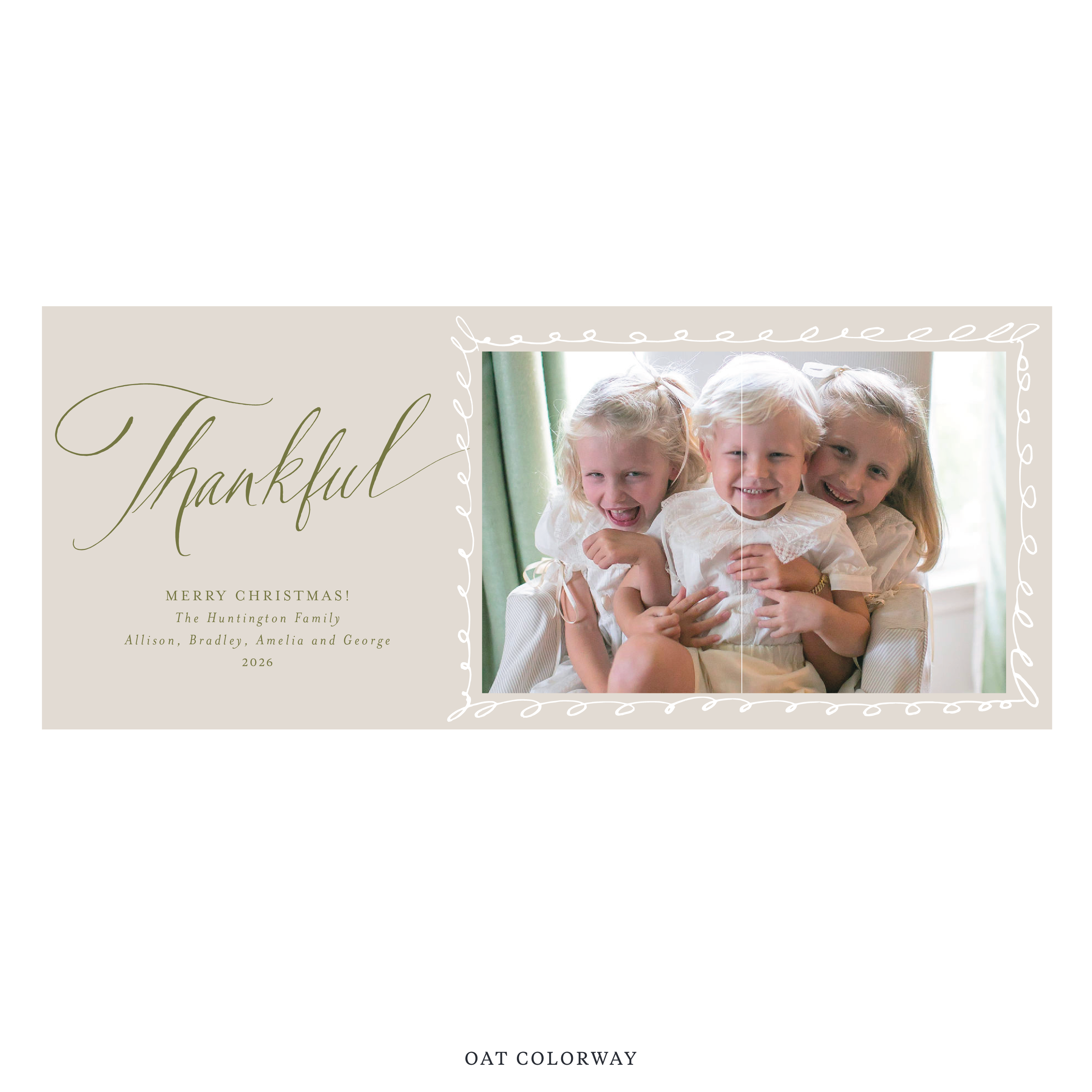 Huntington Digital Photo Holiday Card, Skinny