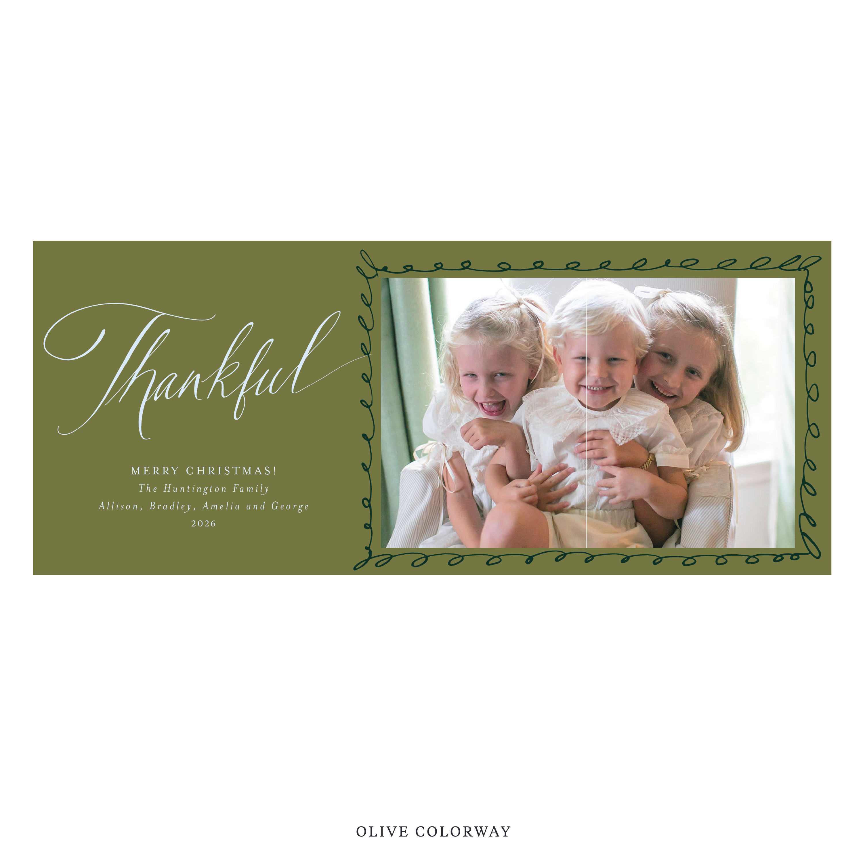 Huntington Digital Photo Holiday Card, Skinny