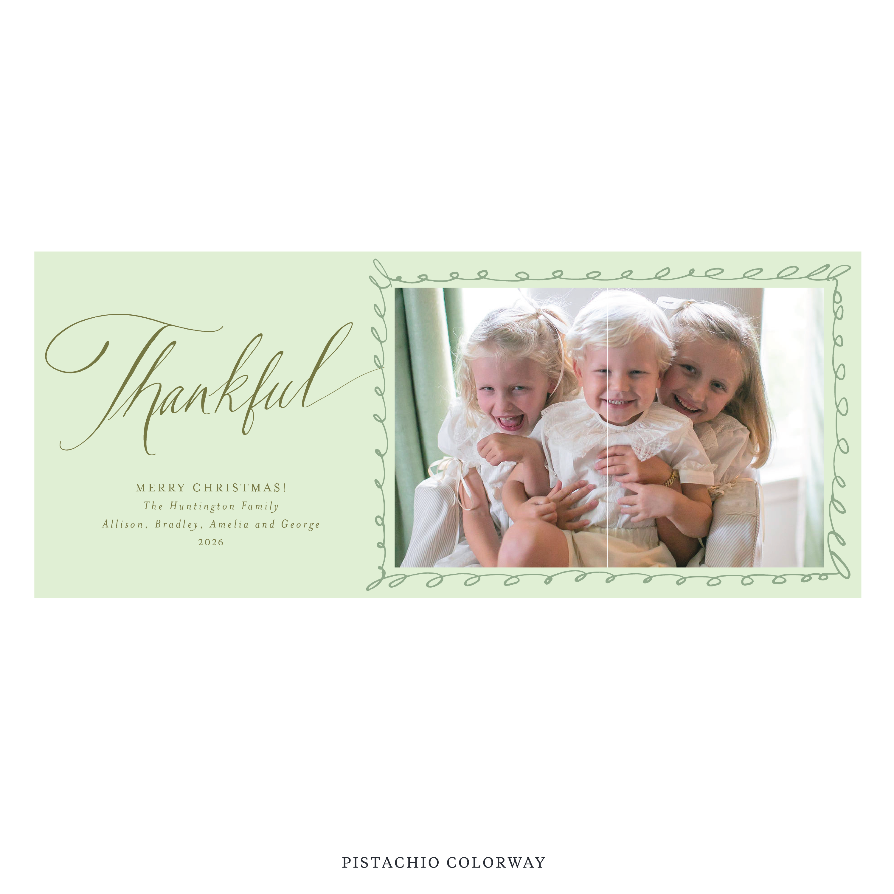 Huntington Digital Photo Holiday Card, Skinny