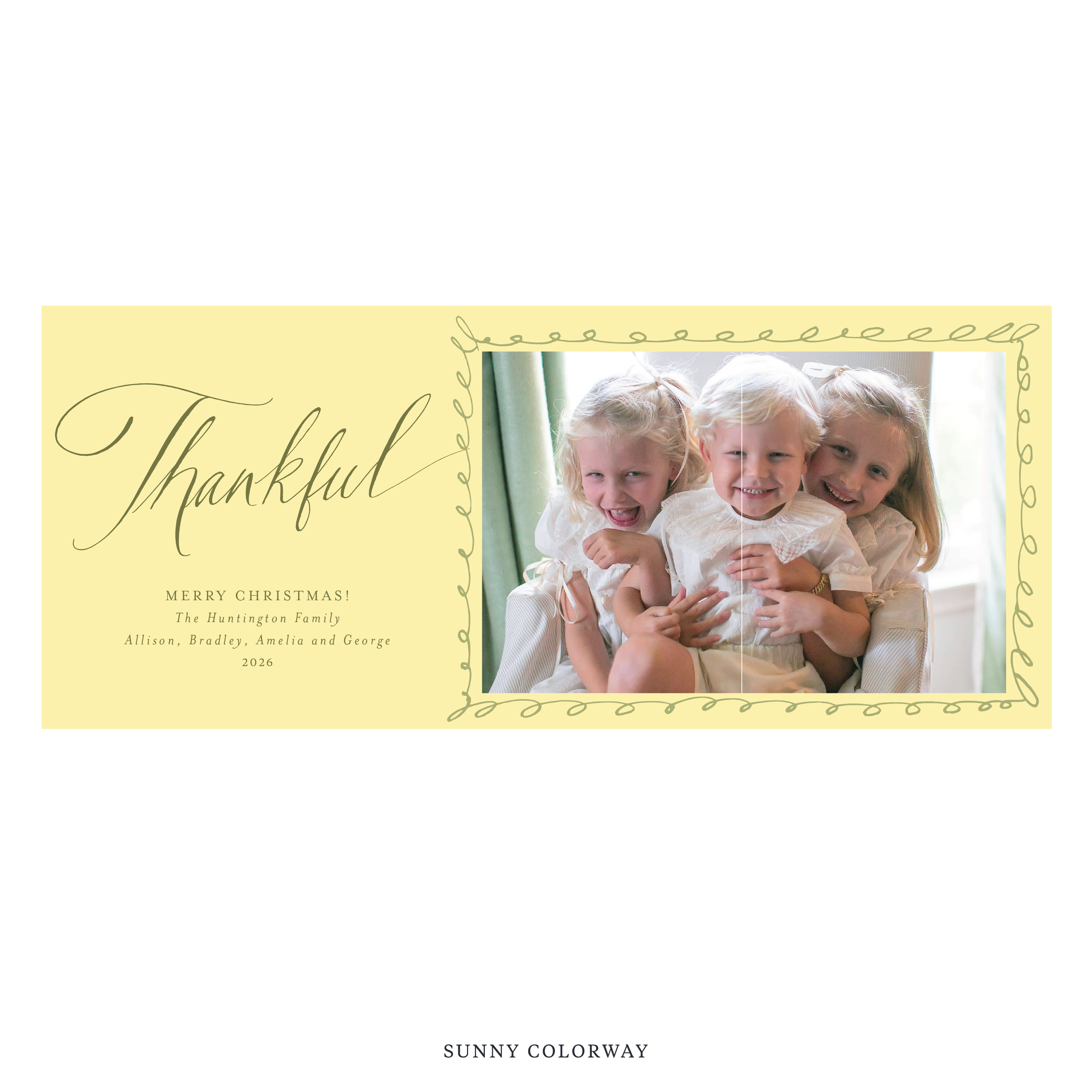 Huntington Digital Photo Holiday Card, Skinny